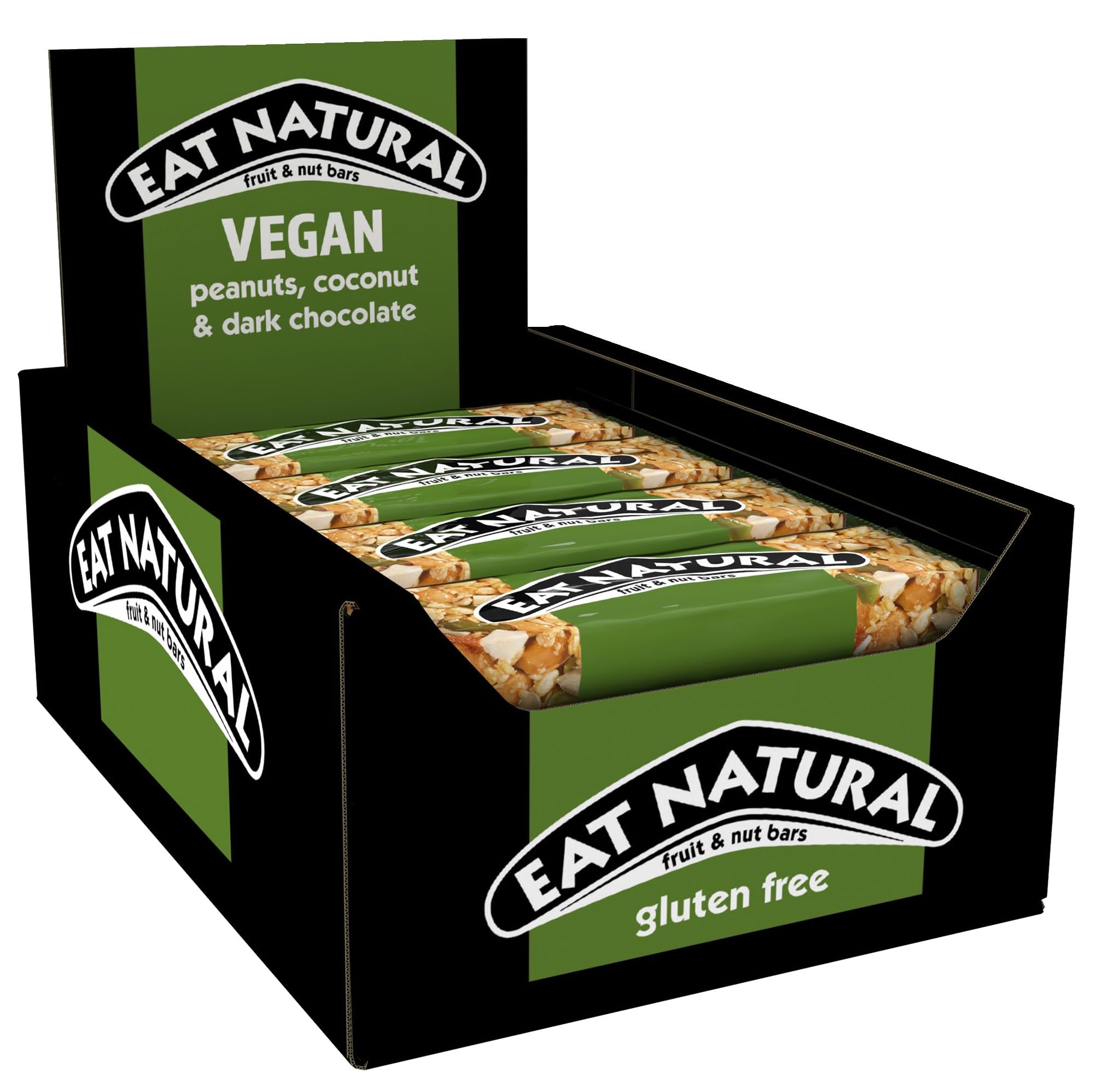 Eat Natural - Vegan Peanuts, Coconut & Dark Chocolate Fruit & Nut Bars (12 x 40g)