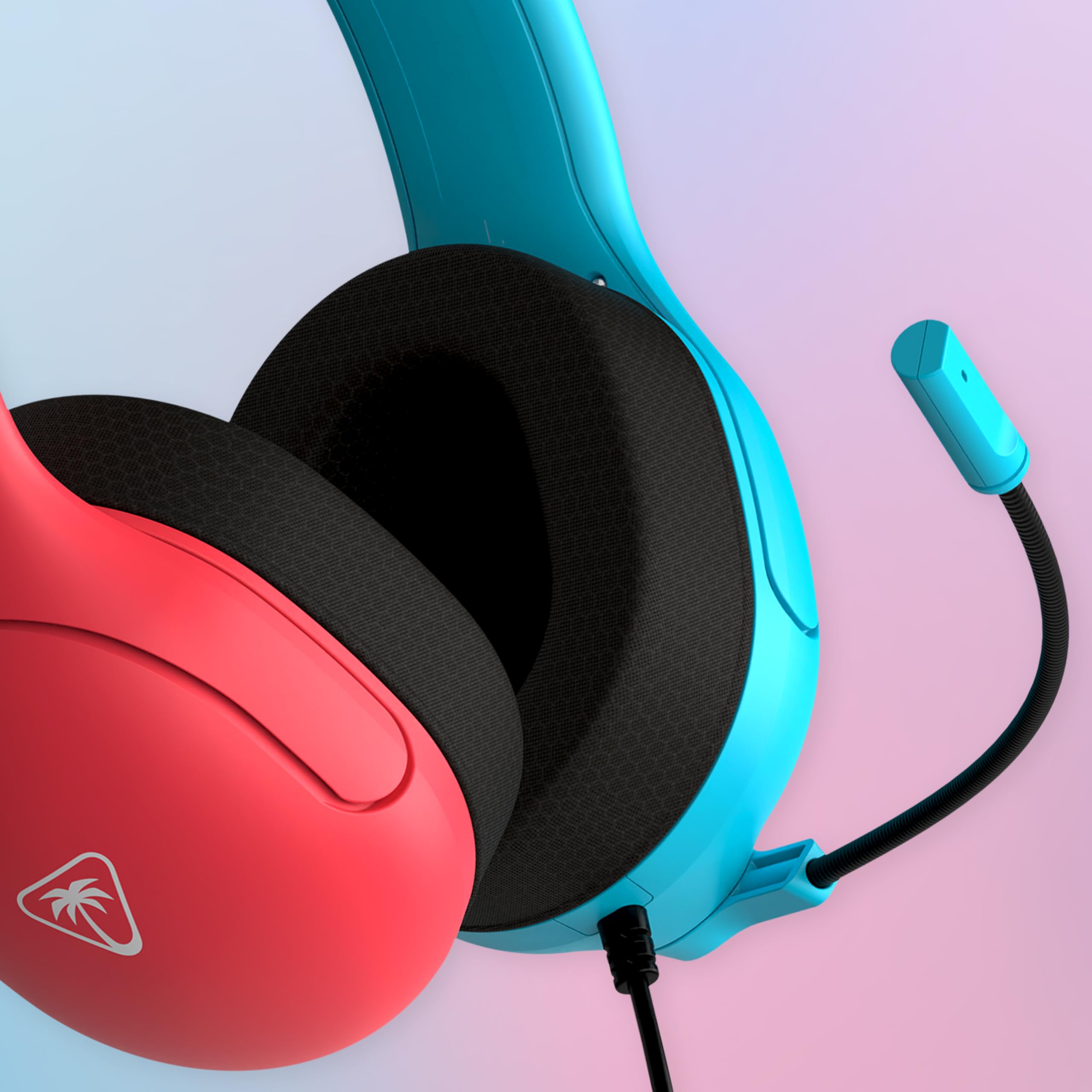 Turtle Beach Airlite Fit Neon Blue and Red Wired Gaming Headset for Nintendo Switch with Flip-to-Mute Mic 4