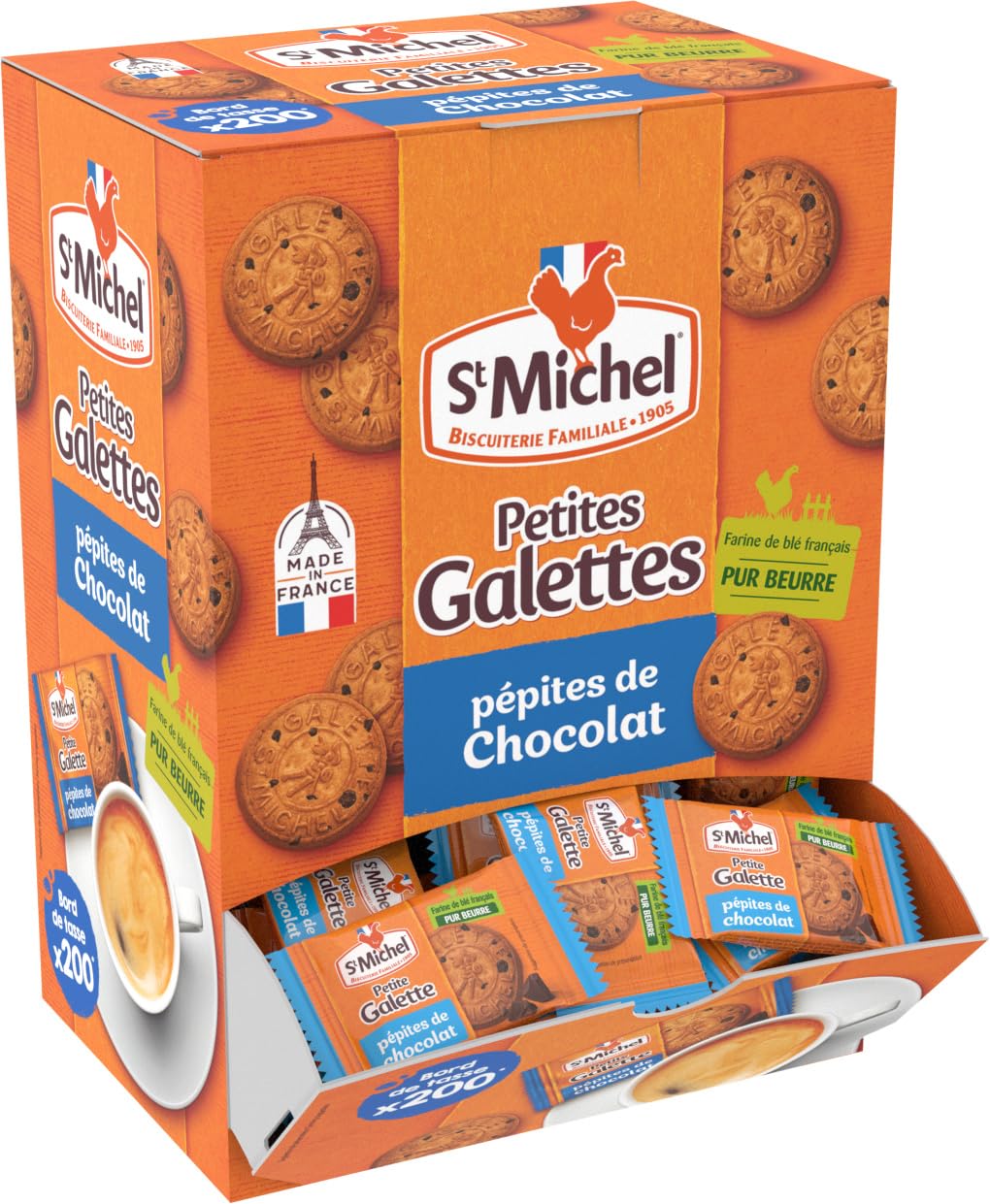 St Michel - Small Pure-Butter & Chocolate Chips French Galettes - Coffee Size