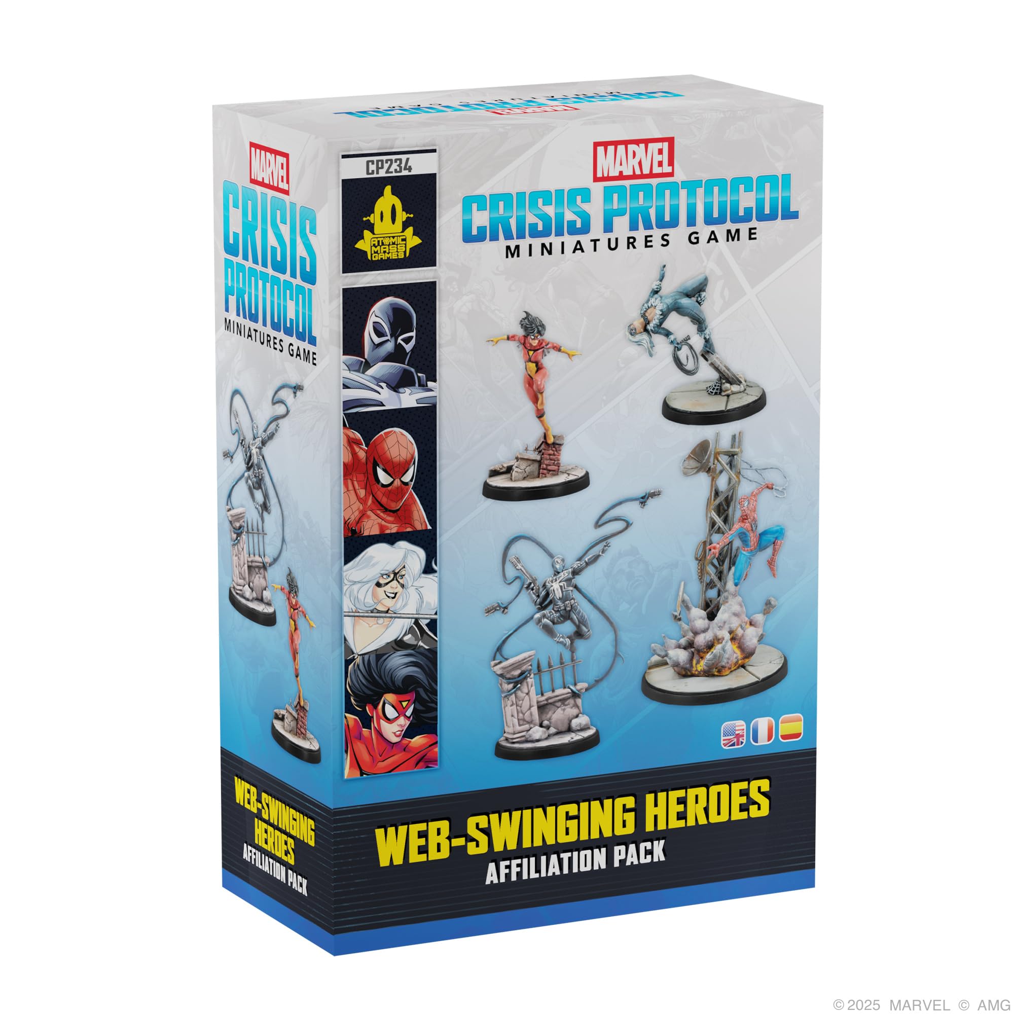 Asmodee Marvel: Crisis Protocol - Web-Swinging Heroes Affiliation Pack | 4 Miniatures | Ages 14+