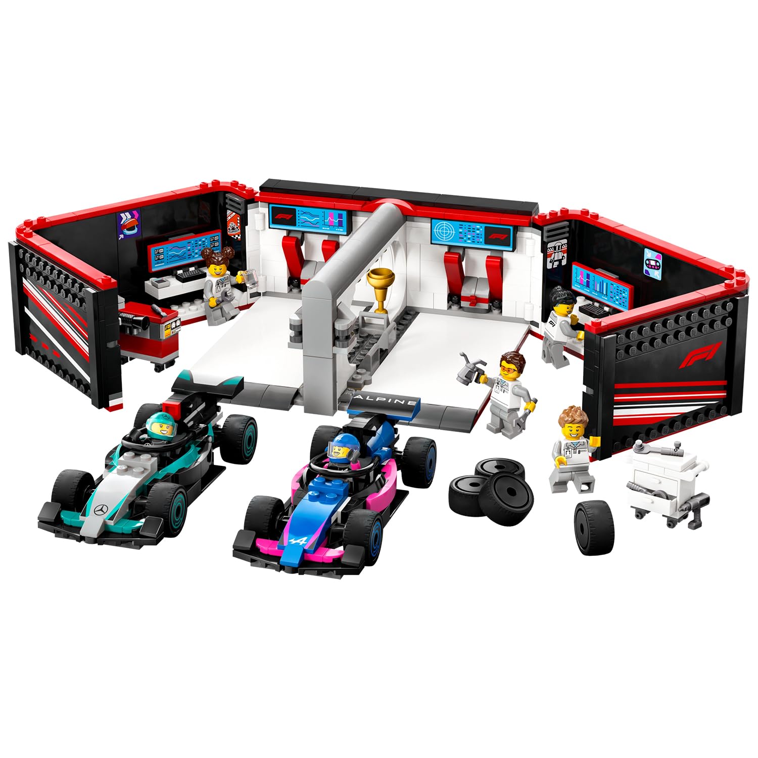 LEGO City F1 Garage & Mercedes-AMG & Alpine Cars - Building Playset for Kids 7+ 4