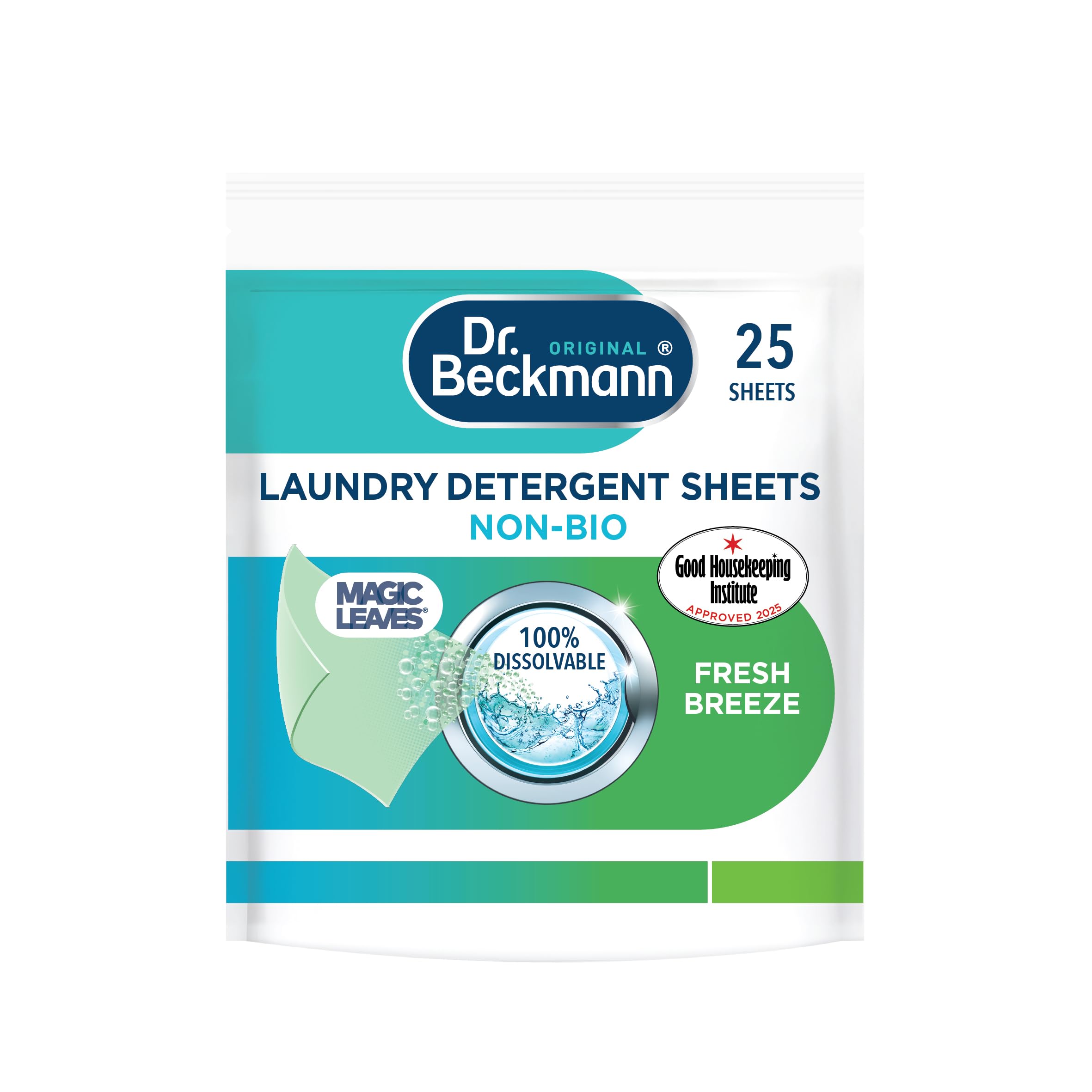 Dr. Beckmann MAGIC LEAVES NON-BIO Laundry Detergent Sheets - Spring Fresh Scent | 25 Count 1