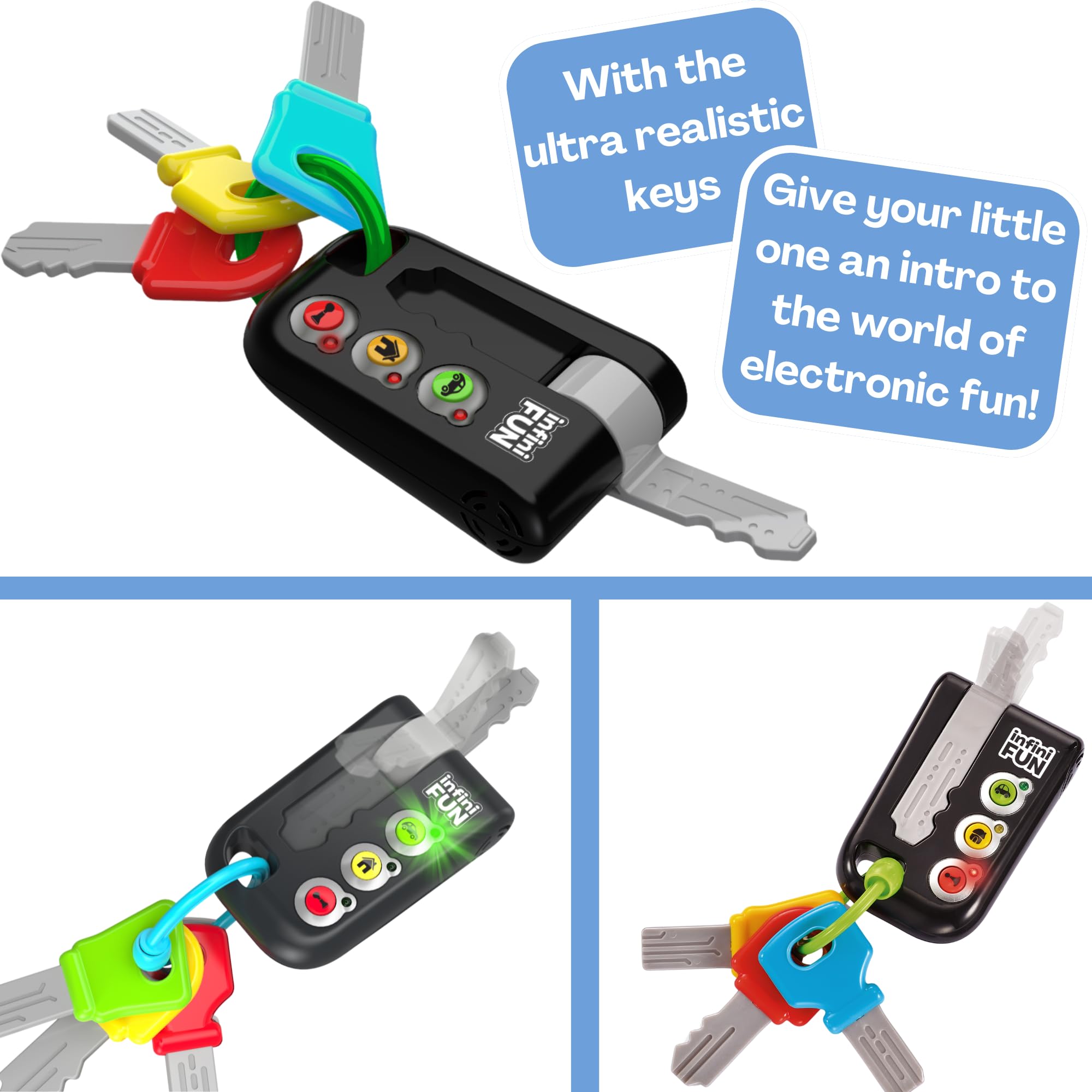 Infini Fun My First Keys Imitation Game - Electronic Toy Car Keys for Kids 18M+