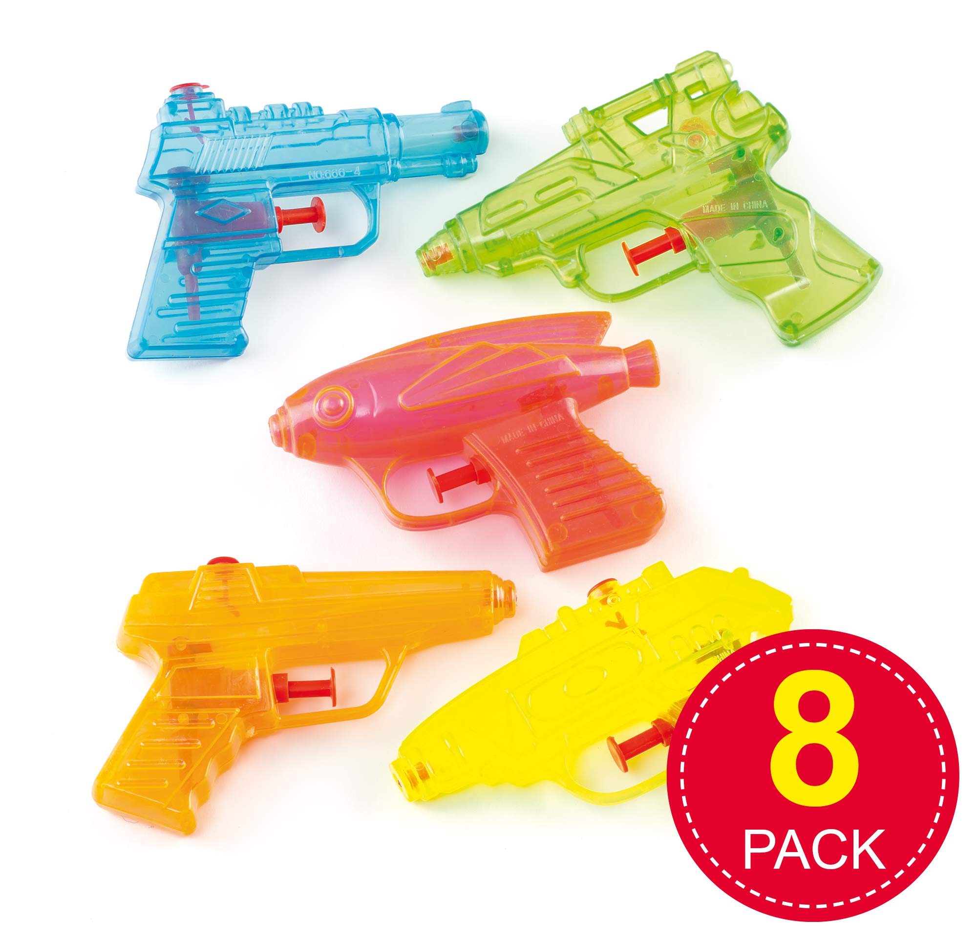 Baker Ross Water Pistols Value Pack - 8 Assorted Designs, 7.5cm-11.5cm | Ages 3+ 2
