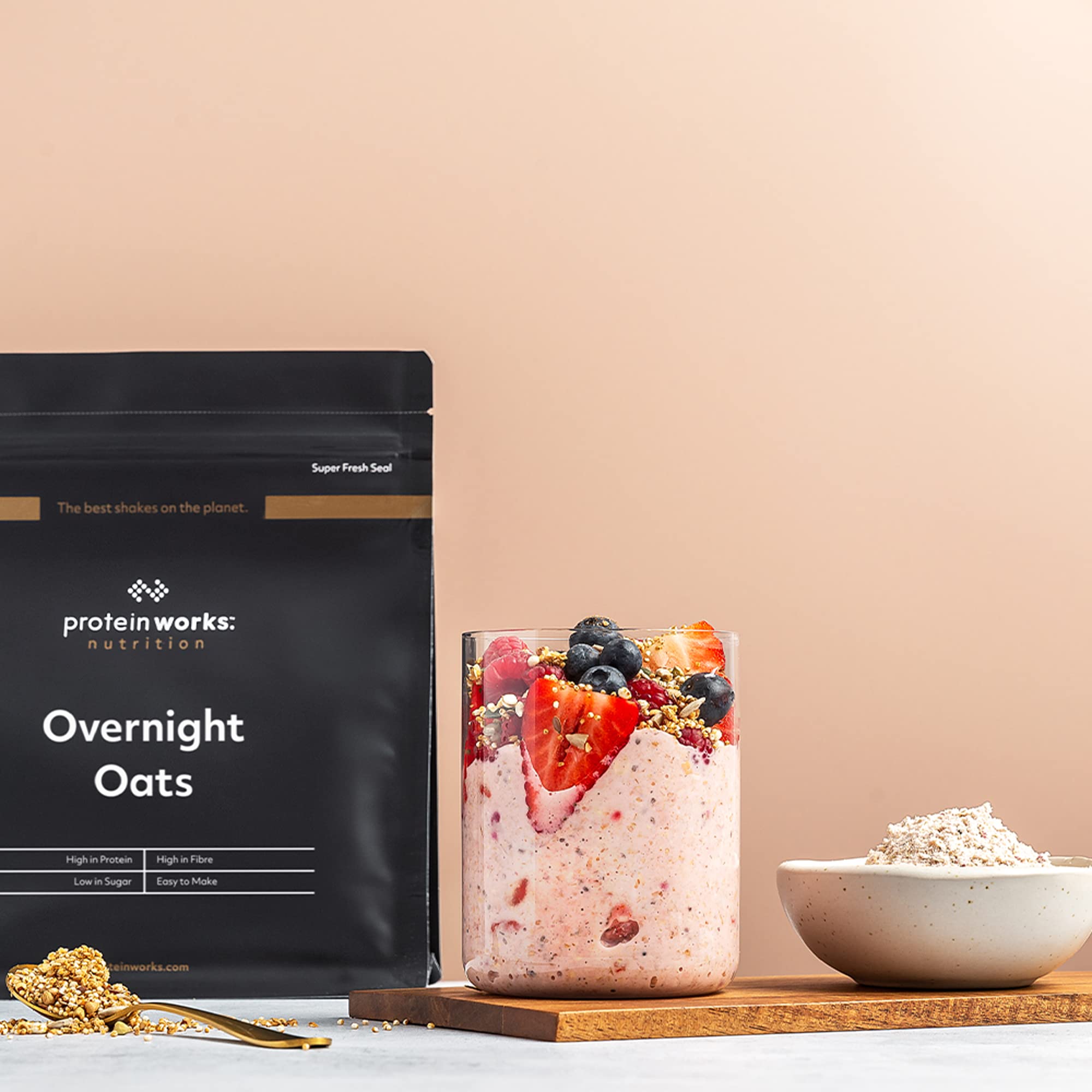 Protein Works Overnight Oats - Summer Berries High Protein Breakfast, 500 g 12