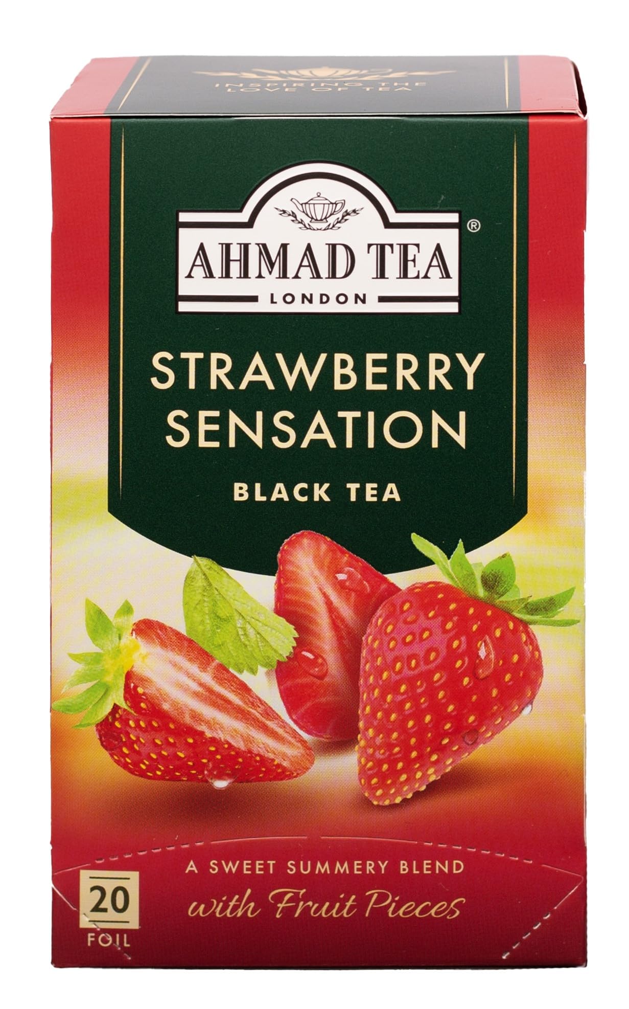 Ahmad Tea Strawberry Sensation - Fruit-Flavoured Black Tea (20 Teabags) 4