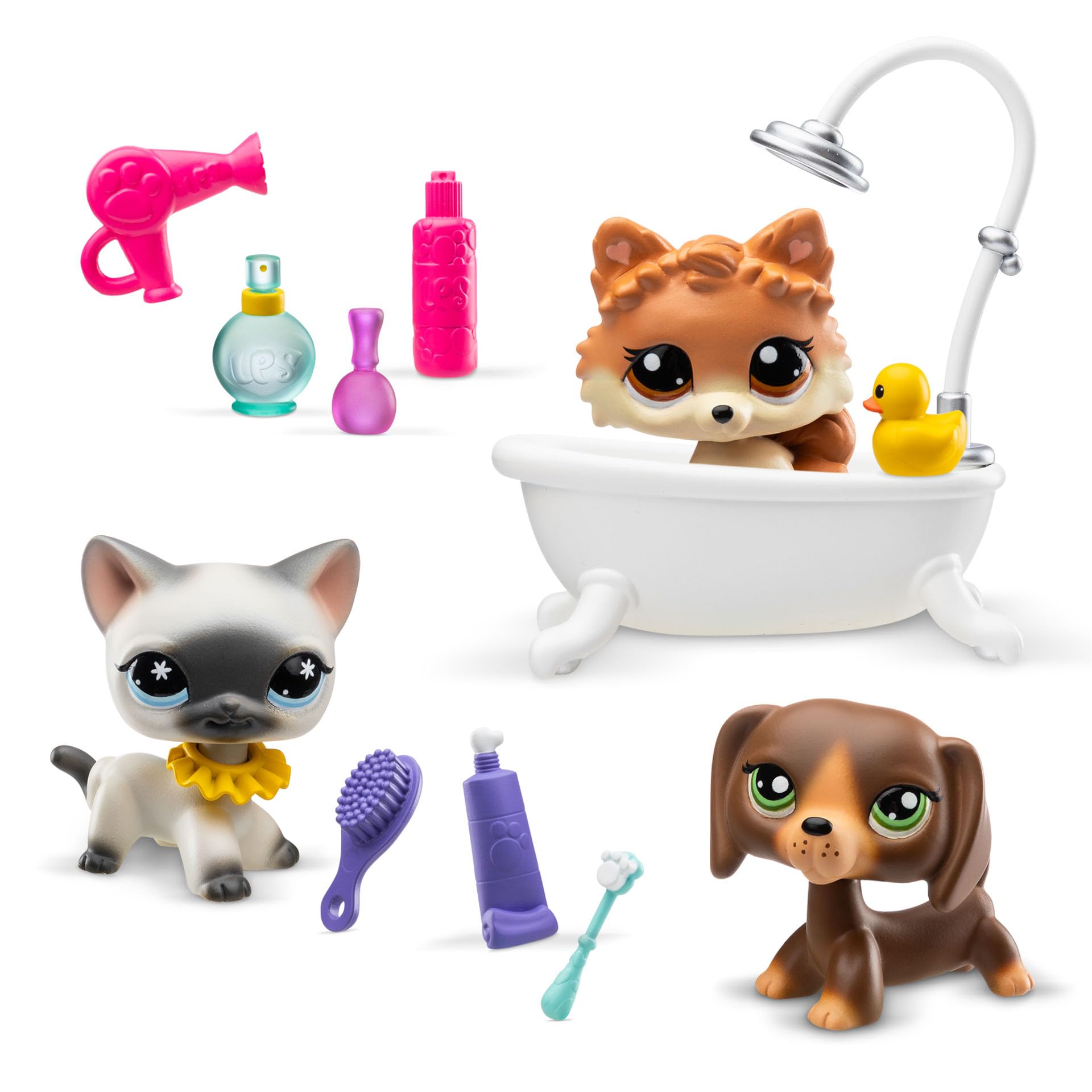 Littlest Pet Shop Grooming Spa Play Pack - 3 Mini Bobble Head Pets with Accessories & Virtual Code 5