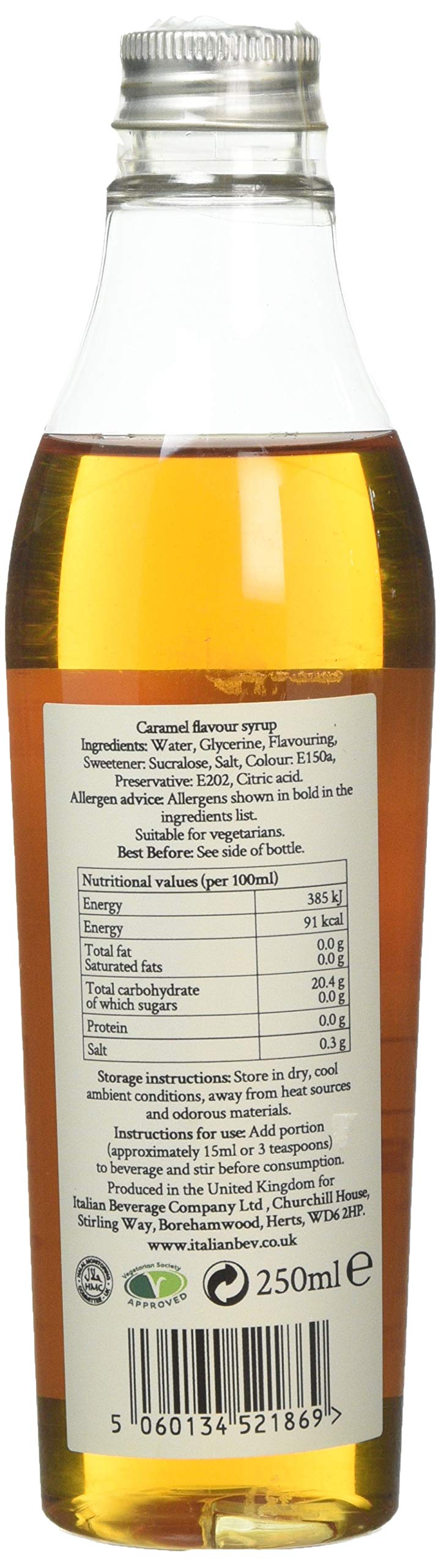 Simply - Sugar Free Caramel Syrup, Low Calorie Vegan & Nut Free Flavoured Syrup