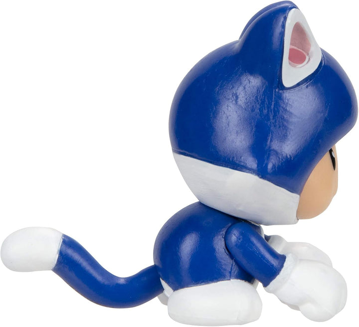 Super Mario Action Figure 2.5 Inch Cat Toad Collectible Toy - 4 Points of Articulation, Ages 3+