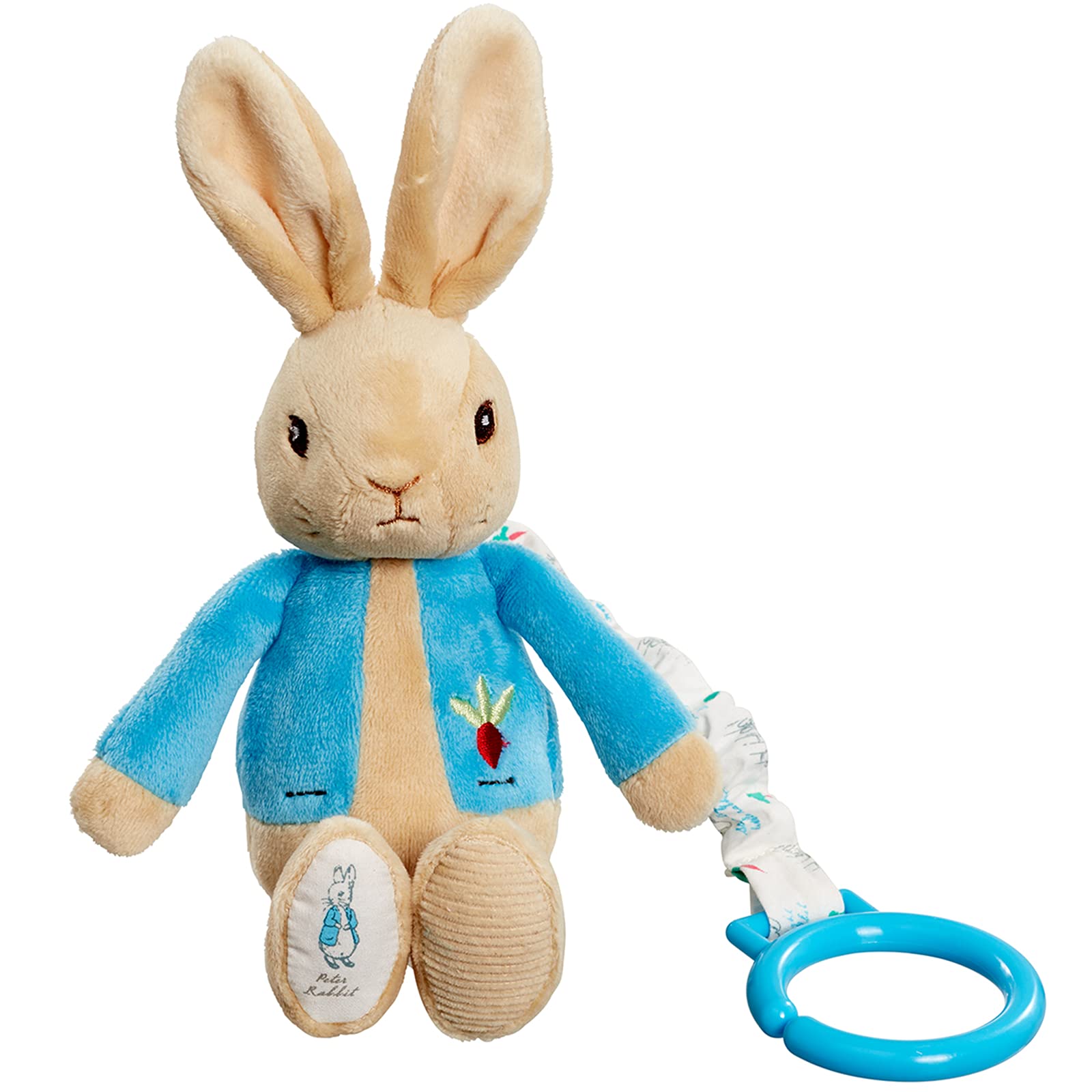 Rainbow Designs Peter Rabbit Jiggle Attachable Soft Toy - 21 cm, Multicolor, Unisex