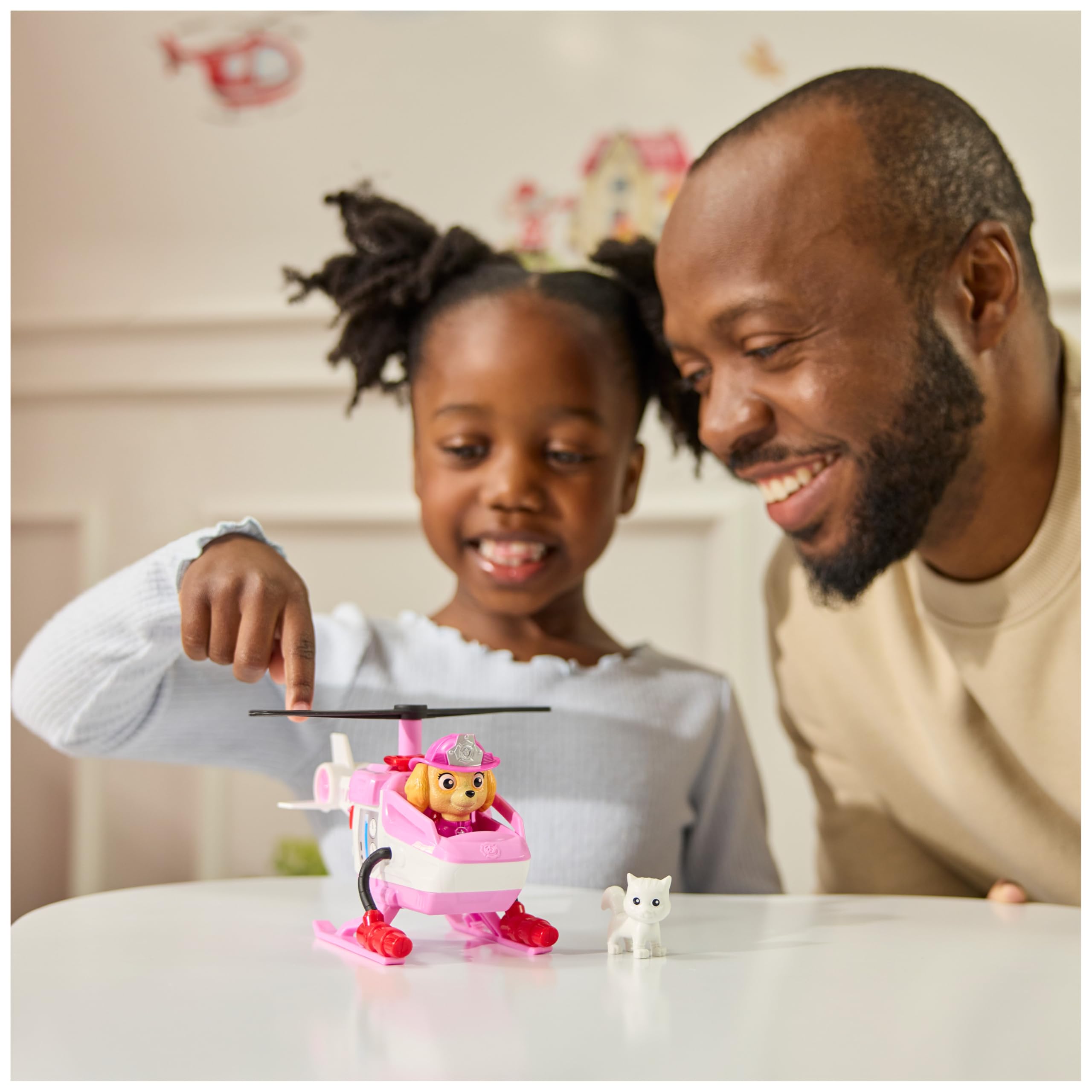 Paw Patrol Skye Rescue Fire Chopper with Action Figure - Firefighter Toy Vehicle for Kids 3+ 4