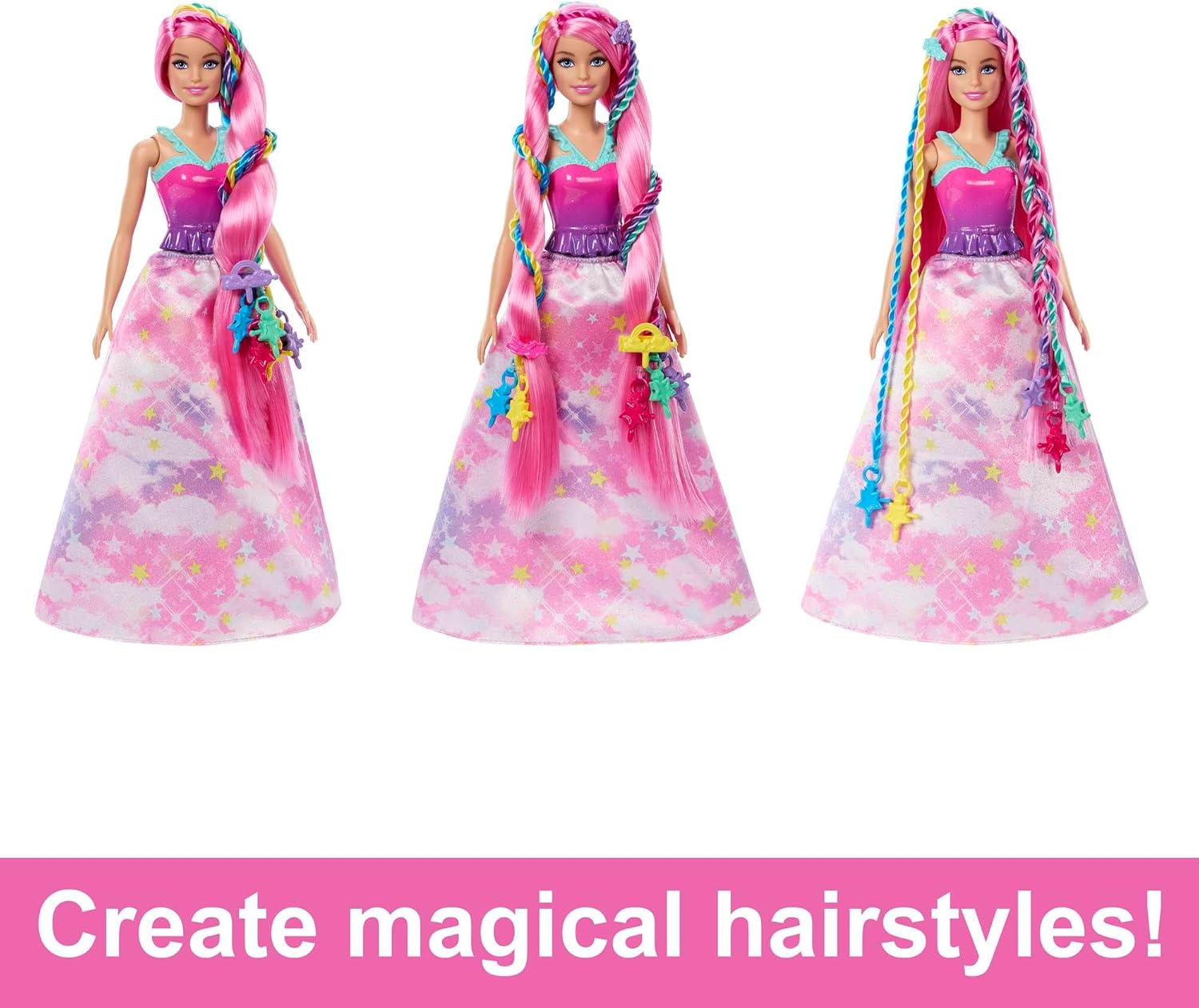 Barbie Twist 'n Style Doll - Fantasy Hair with Rainbow Extensions & Styling Tool 4