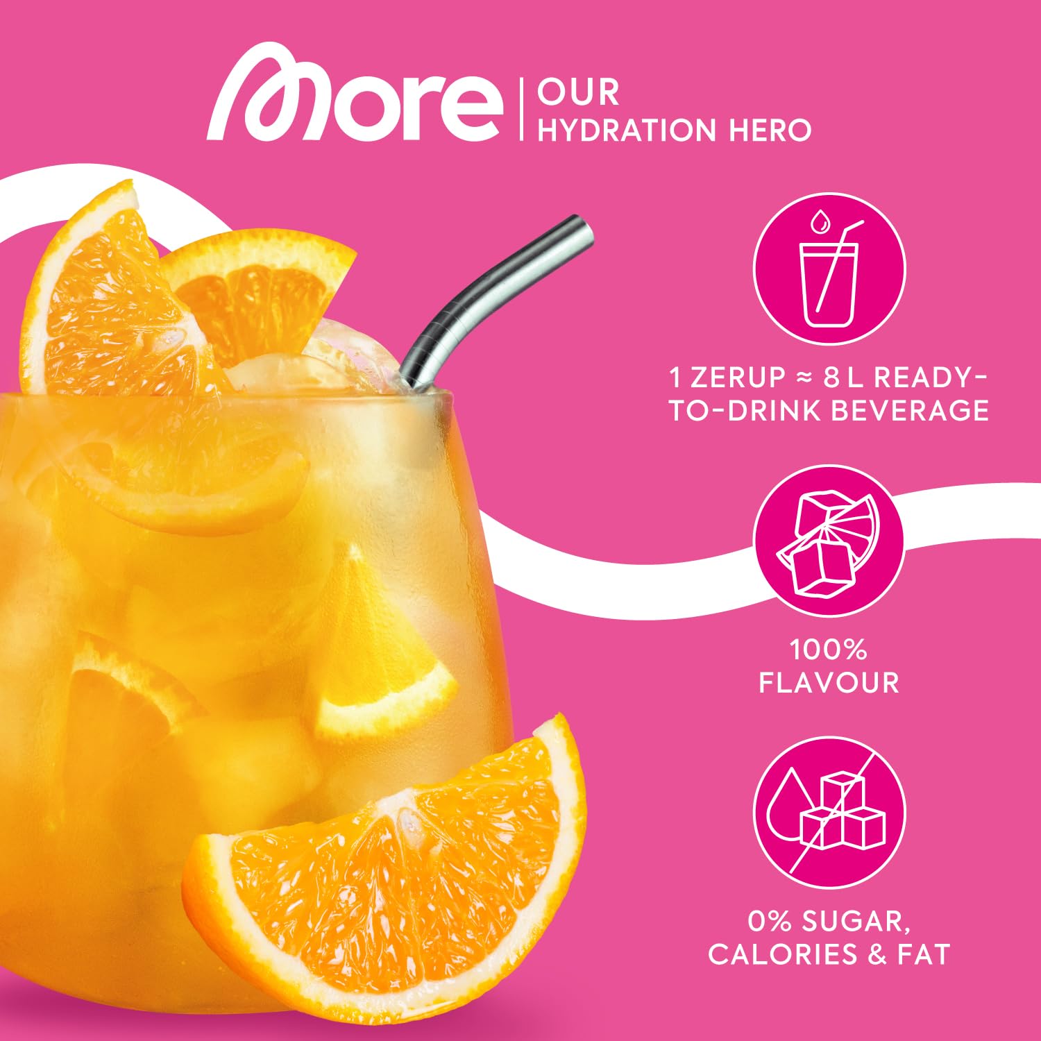 MORE Zerup Kalorienfreier Sirup mit echten Fruchtextrakten – Capri-Orange, 65 ml 4