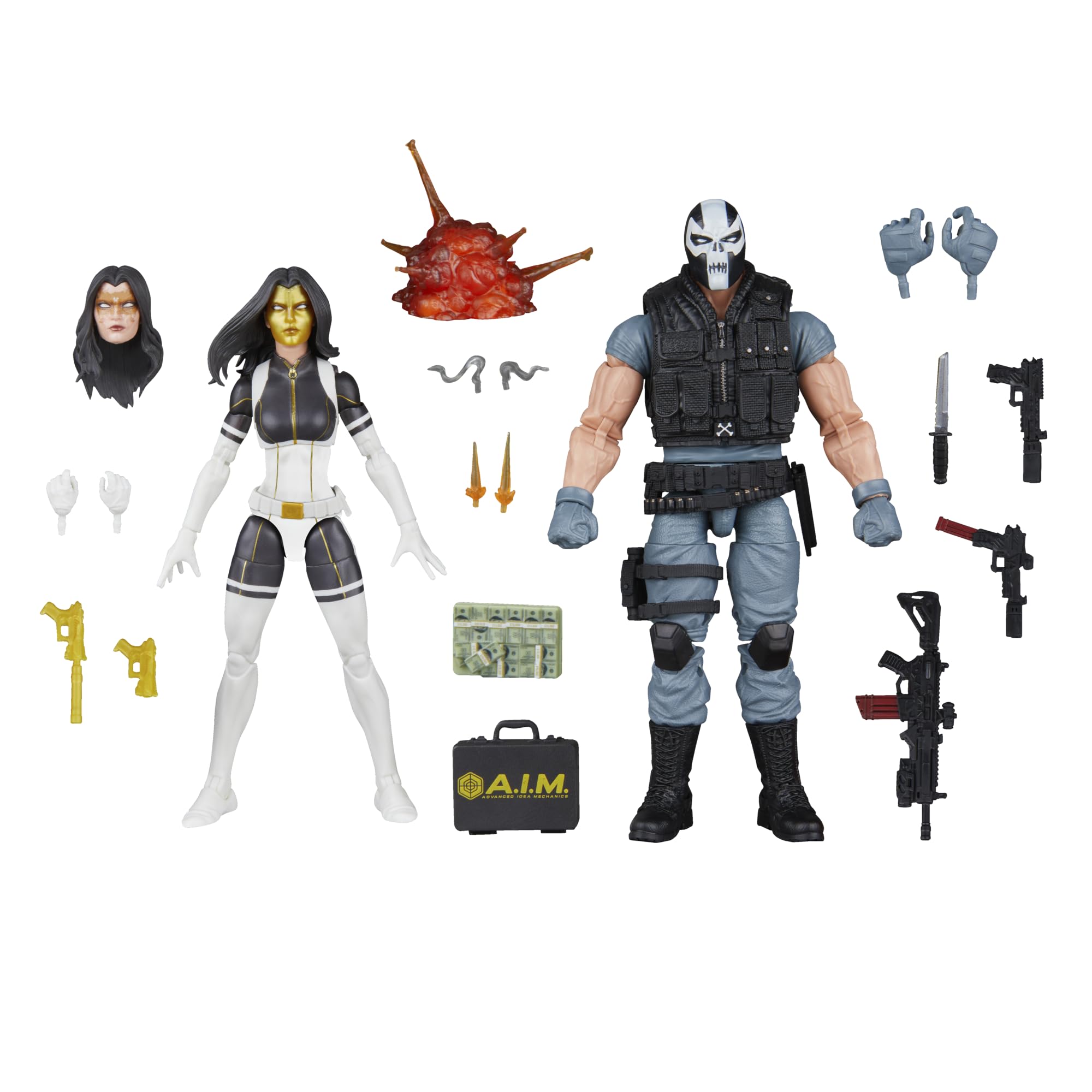 Marvel Legends Madame Masque and Crossbones Action Figures - 15cm Scale, 18 Accessories, Ages 4+