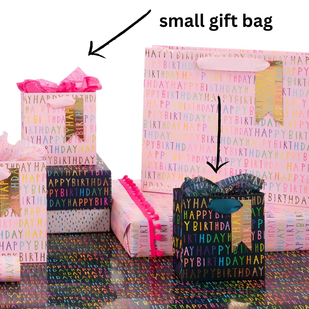 Glick Luxury Small Birthday Gift Bag | 14 x 14 x 6 cm | 210 GSM Paper 6