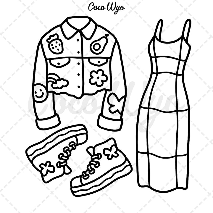 Fashion Vibes Coloring Book - Bold and Easy Designs (8.5 x 8.5 Inches)