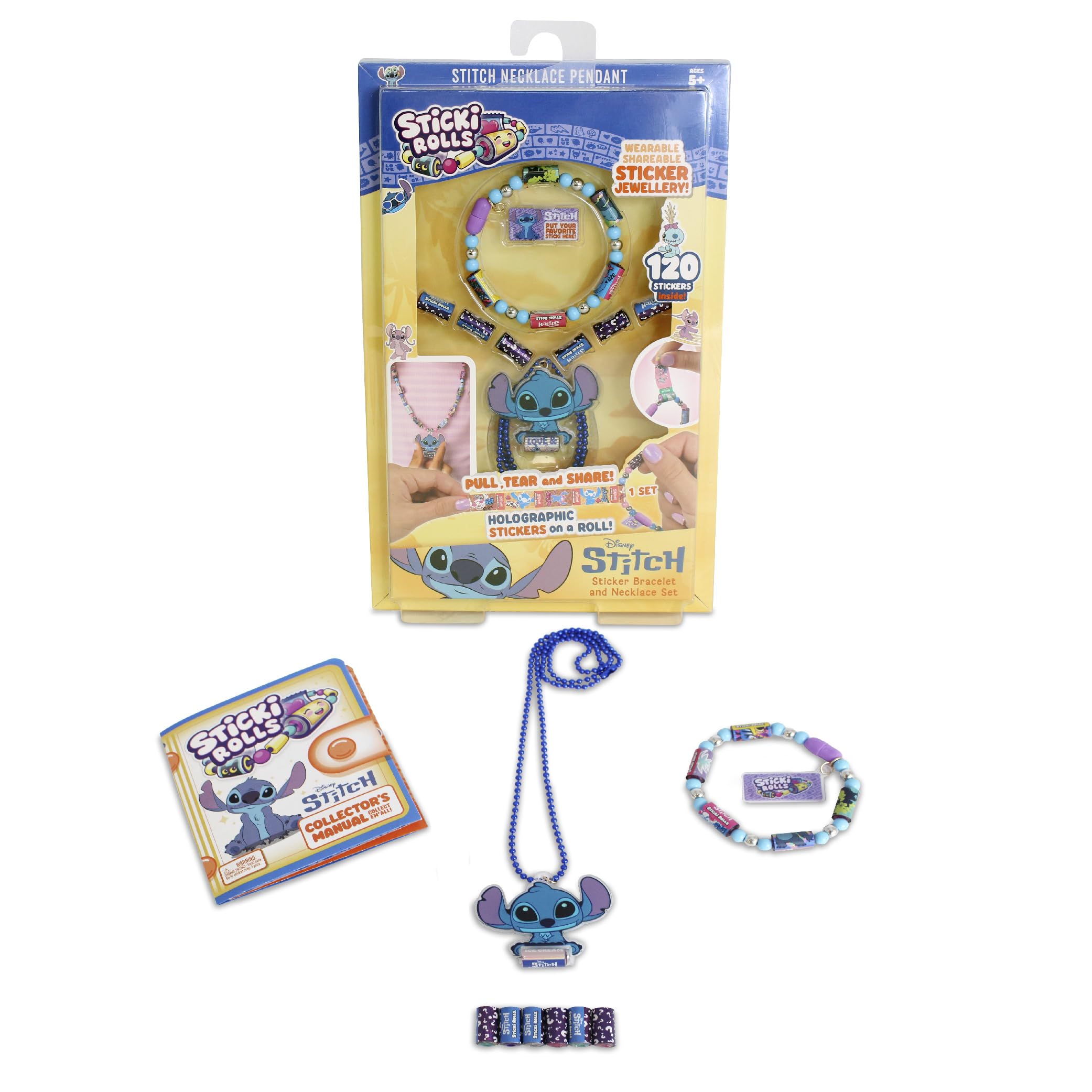Sticki Rolls Stitch Pendant Pack - Wearable Sticker Jewellery with Exclusive Disney Designs