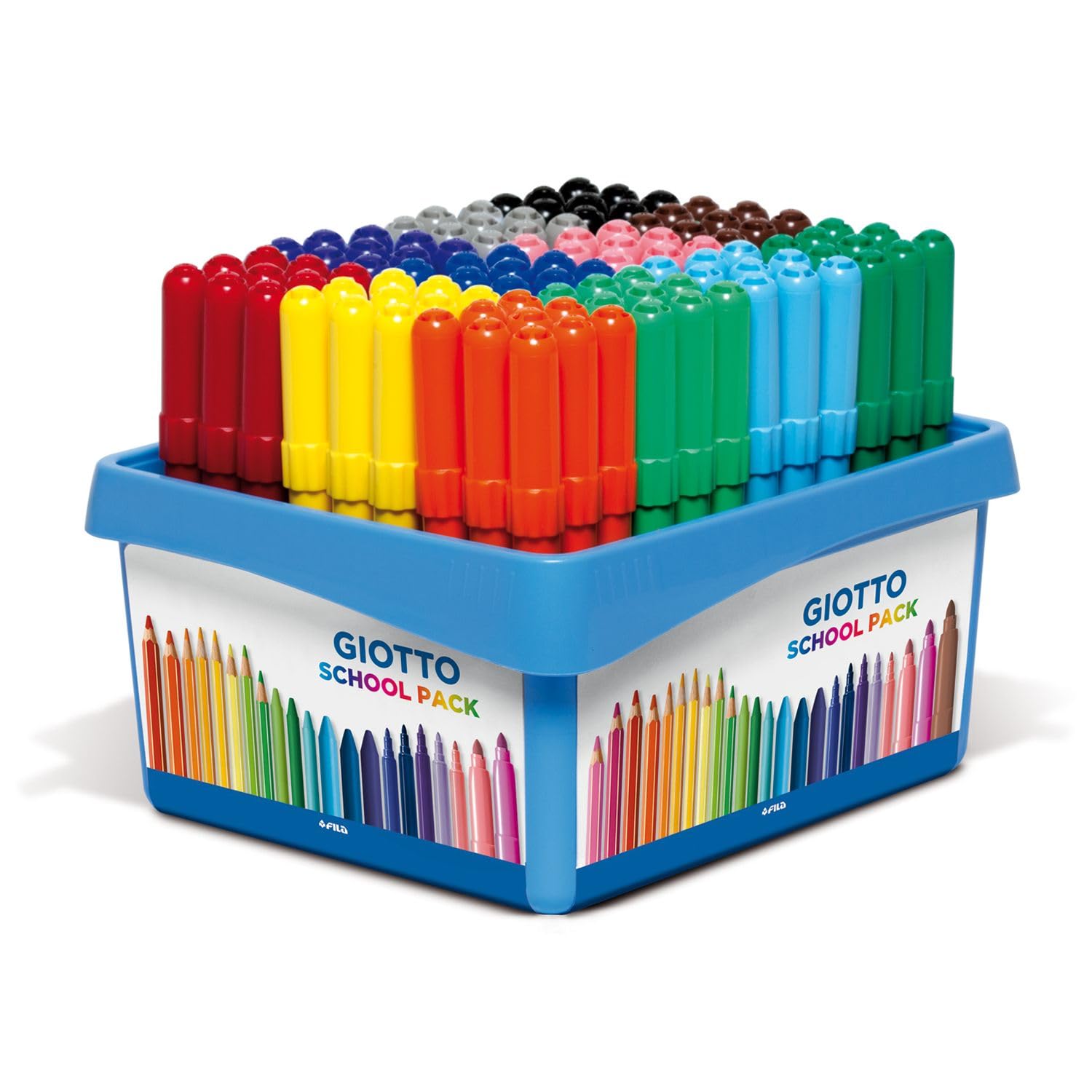 GIOTTO Turbo Maxi Super Washable Felt Tip Fibre Pens - Large 5mm Nib | 108 Count Assorted Colours