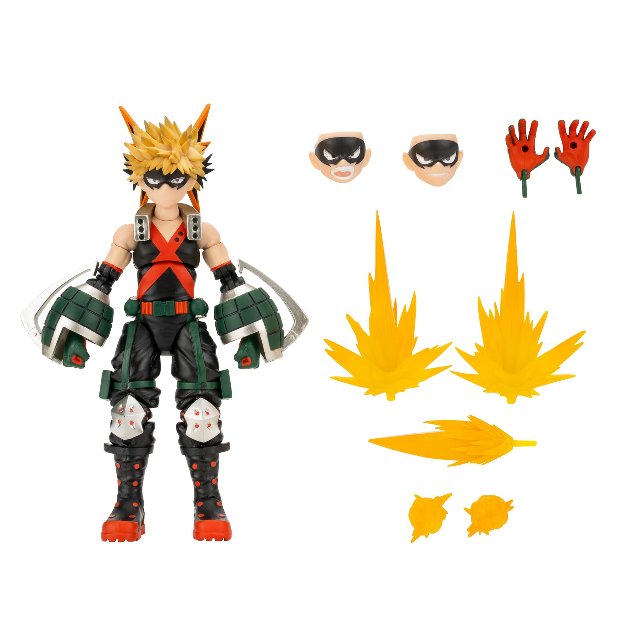 Total Anime Katsuki Bakugo 6.5-Inch Poseable Figure with Swappable Faces and Blast Effects 6