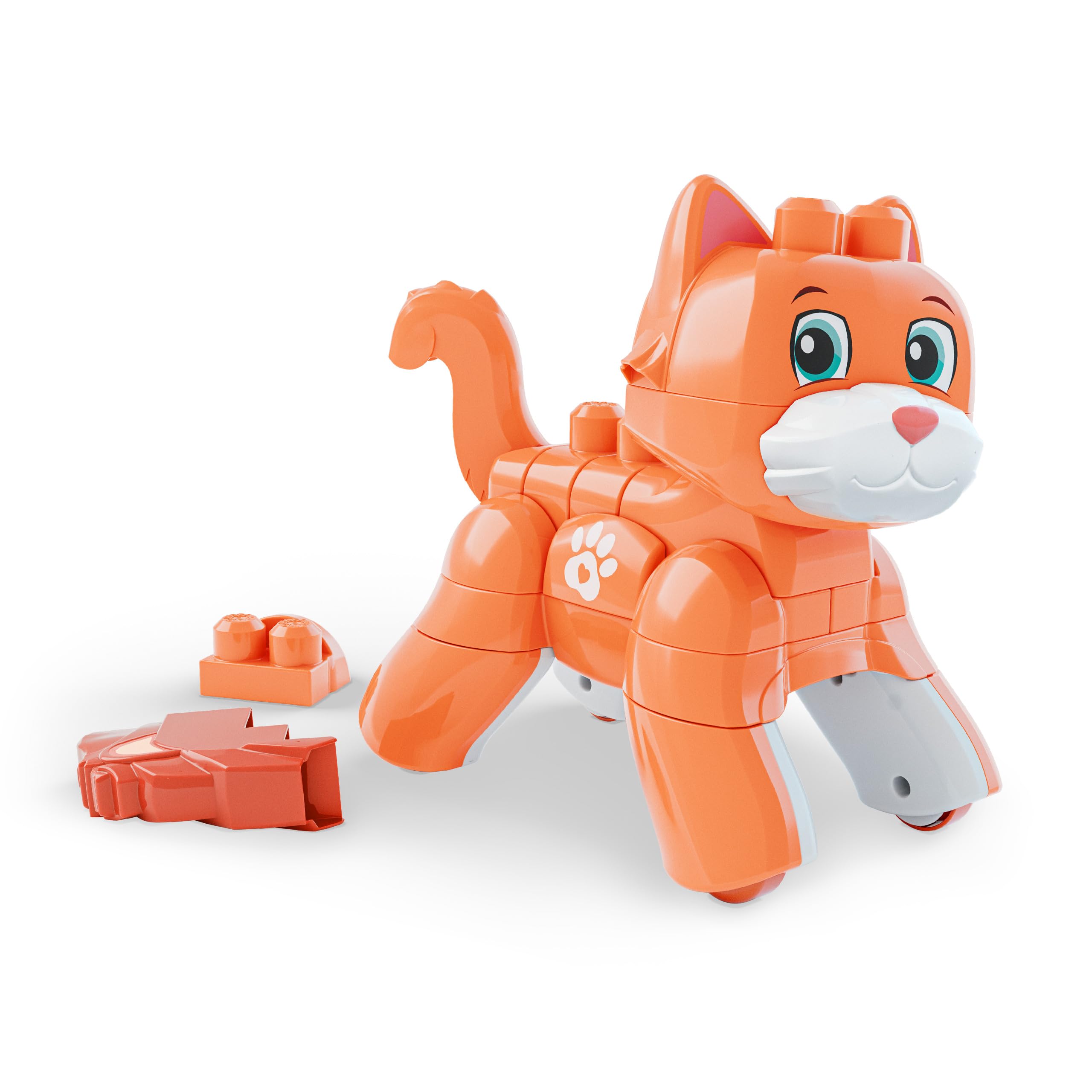 Mega Bloks Rolling Kitten Building Block Toy - 3-in-1 Play, Ages 3+ 3