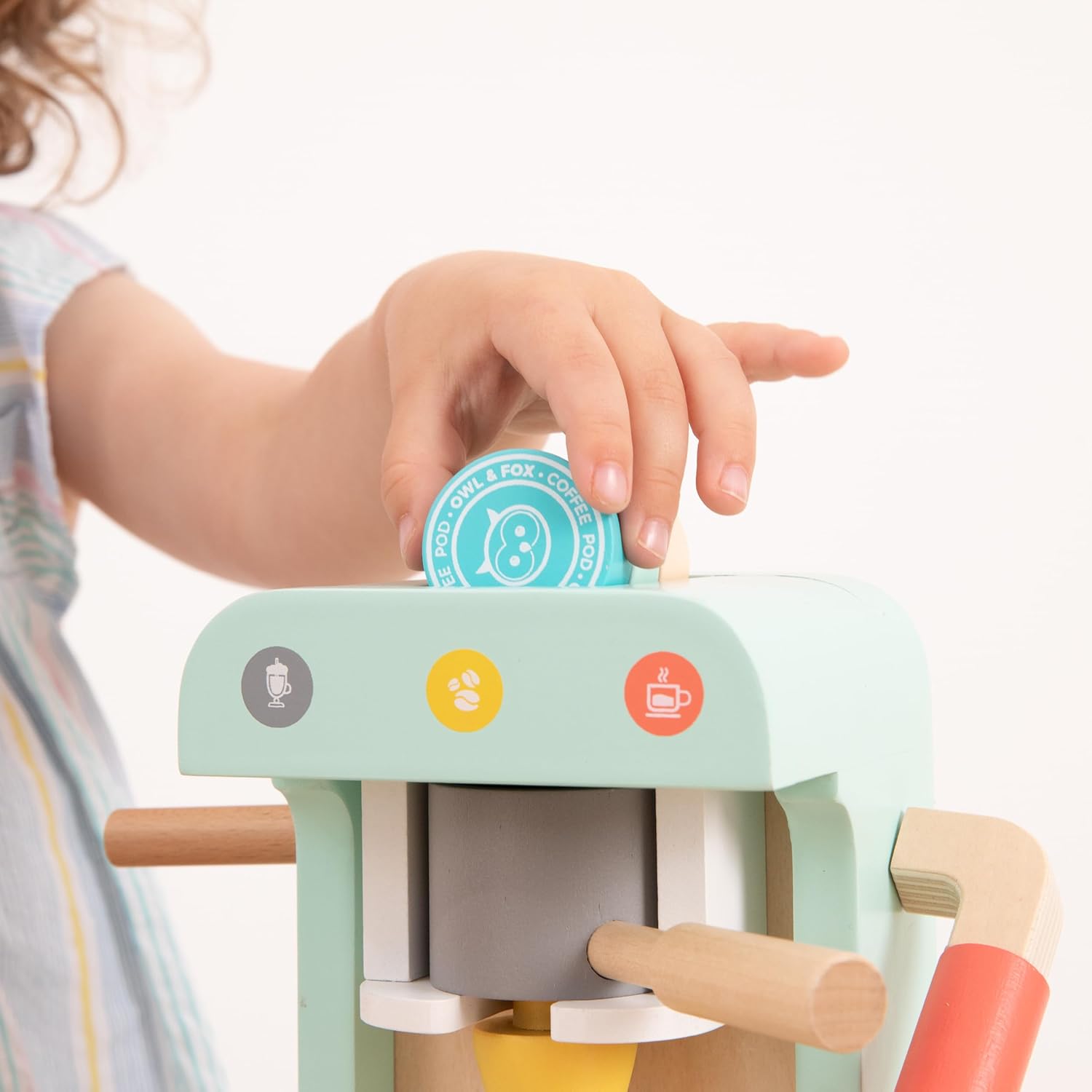Owl & Fox Wooden Coffee Machine Playset - Imaginative Role Play for Kids 3+