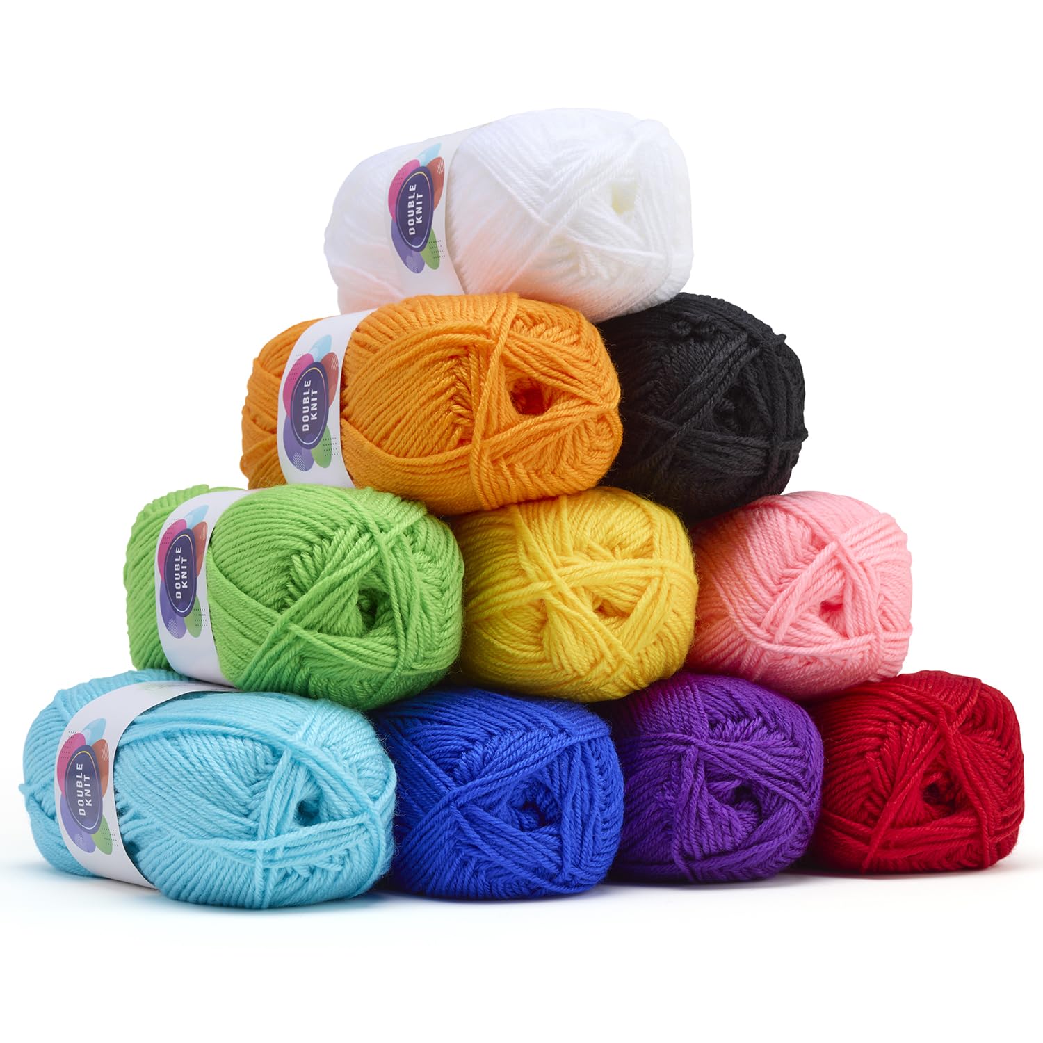 Springboard Acrylic Double Knitting Wool Multipack - 10 x 100g Balls | Assorted Bright Colours 1