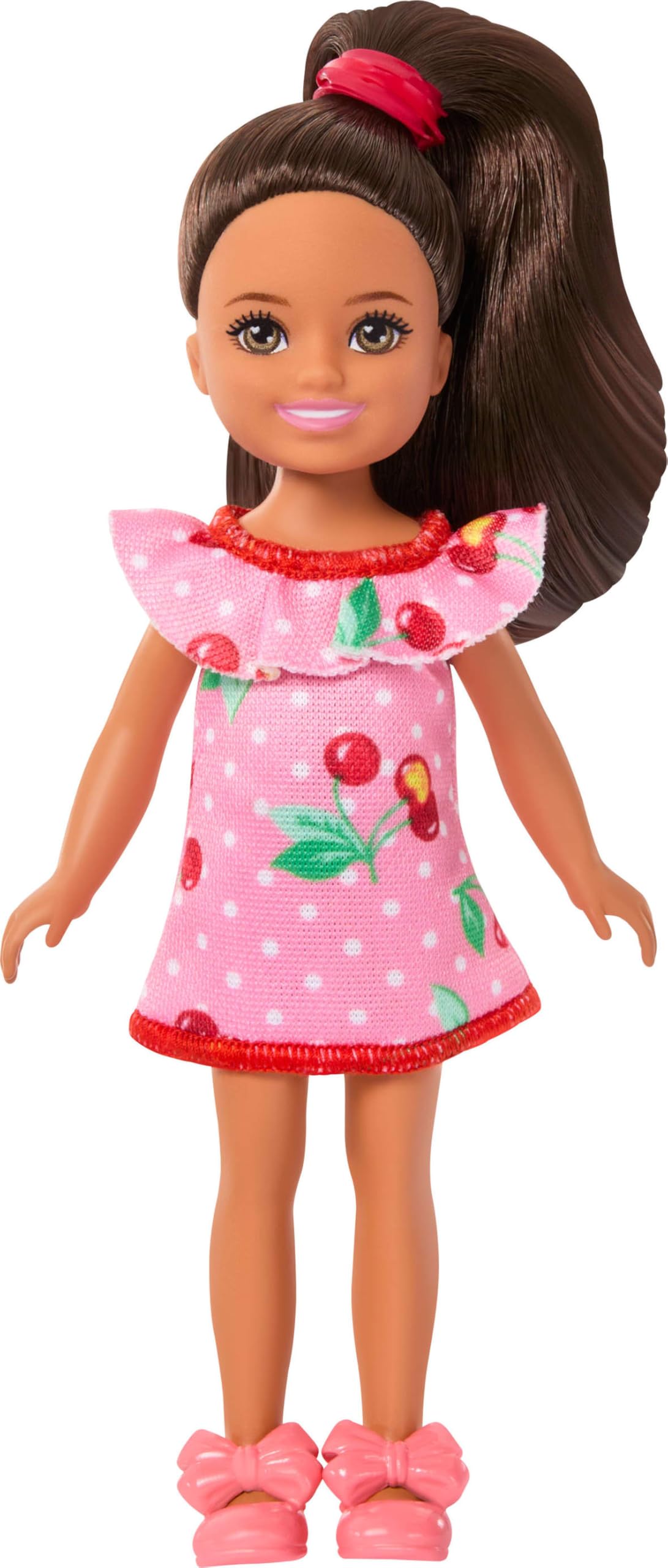 Barbie Club Chelsea Lula Doll - 6-Inch Pink Cherry-Print Dress with Ponytail, Ages 3+