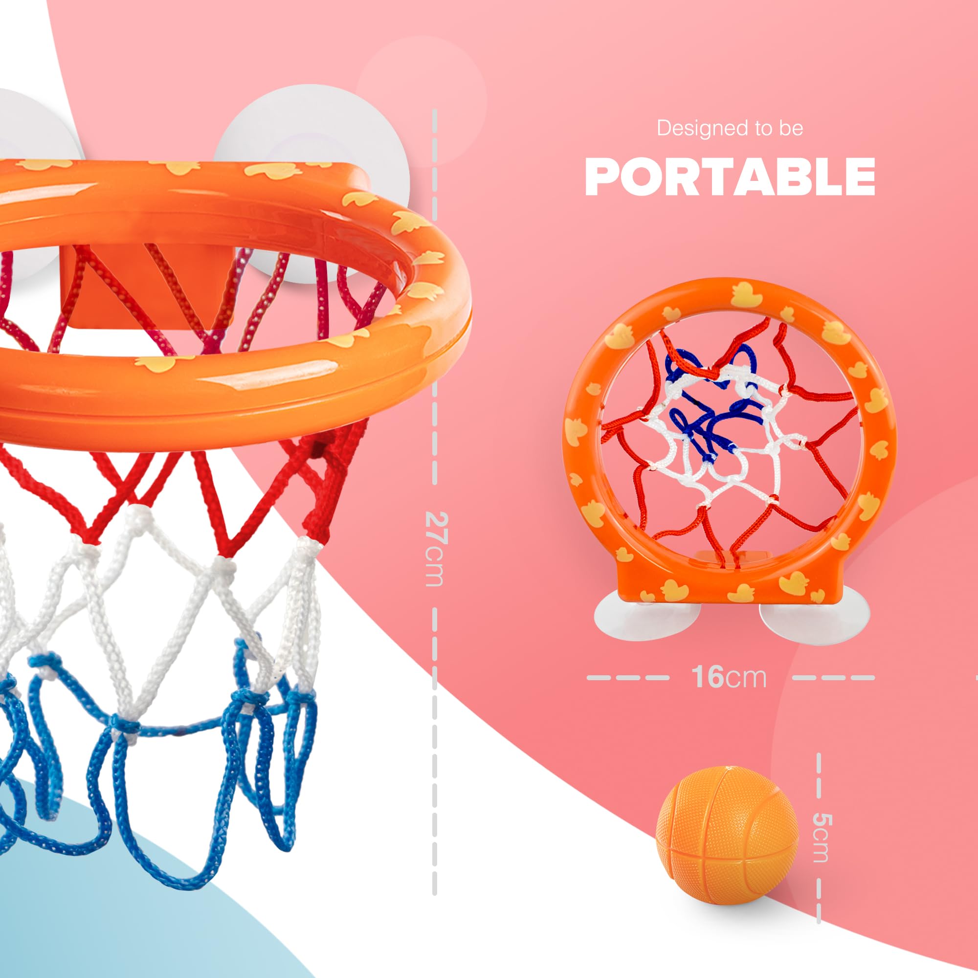 KIDOOLA Bath Basketball Hoop - Suction Cup Kids Bath Toy for Ages 3-8 5