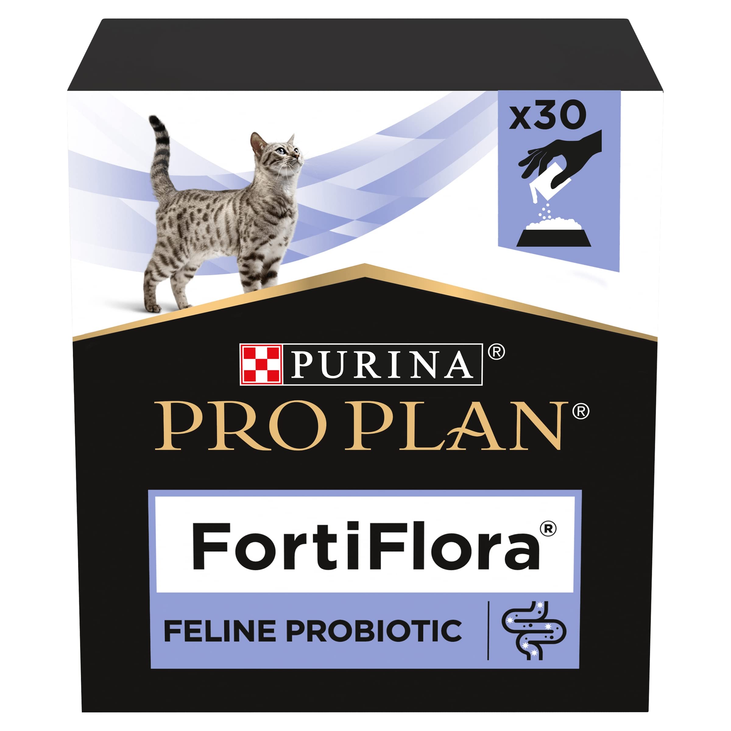 Pro Plan Veterinary Diets Fortiflora Probiotic Cat Supplements - 30x1g Sachets | Supports Intestinal Health