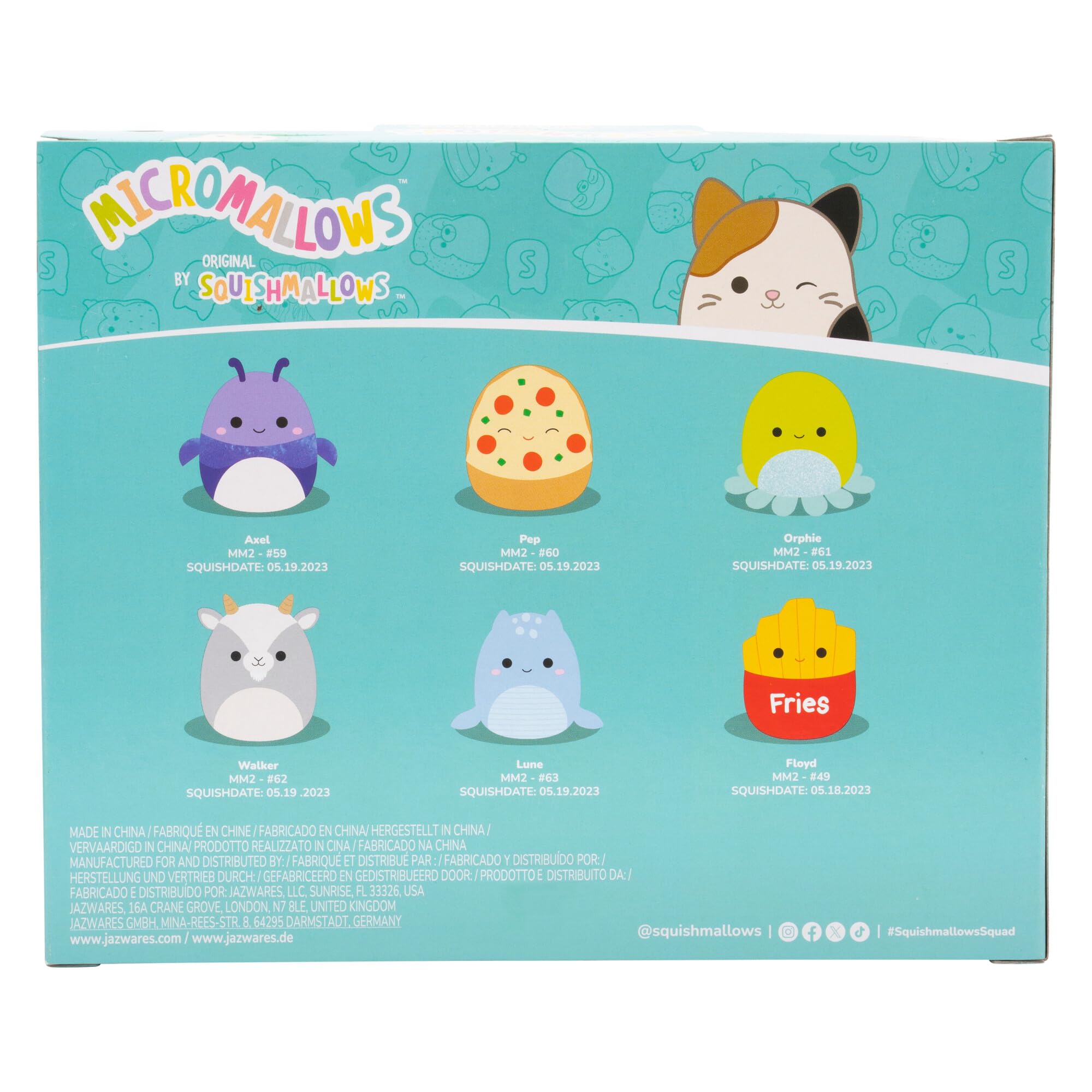 Squishmallows Micromallows 6-Pack - 2.5" Mini Plush Collection with Axel, Lune, Malcolm, Orphie, Pep, Walker 3