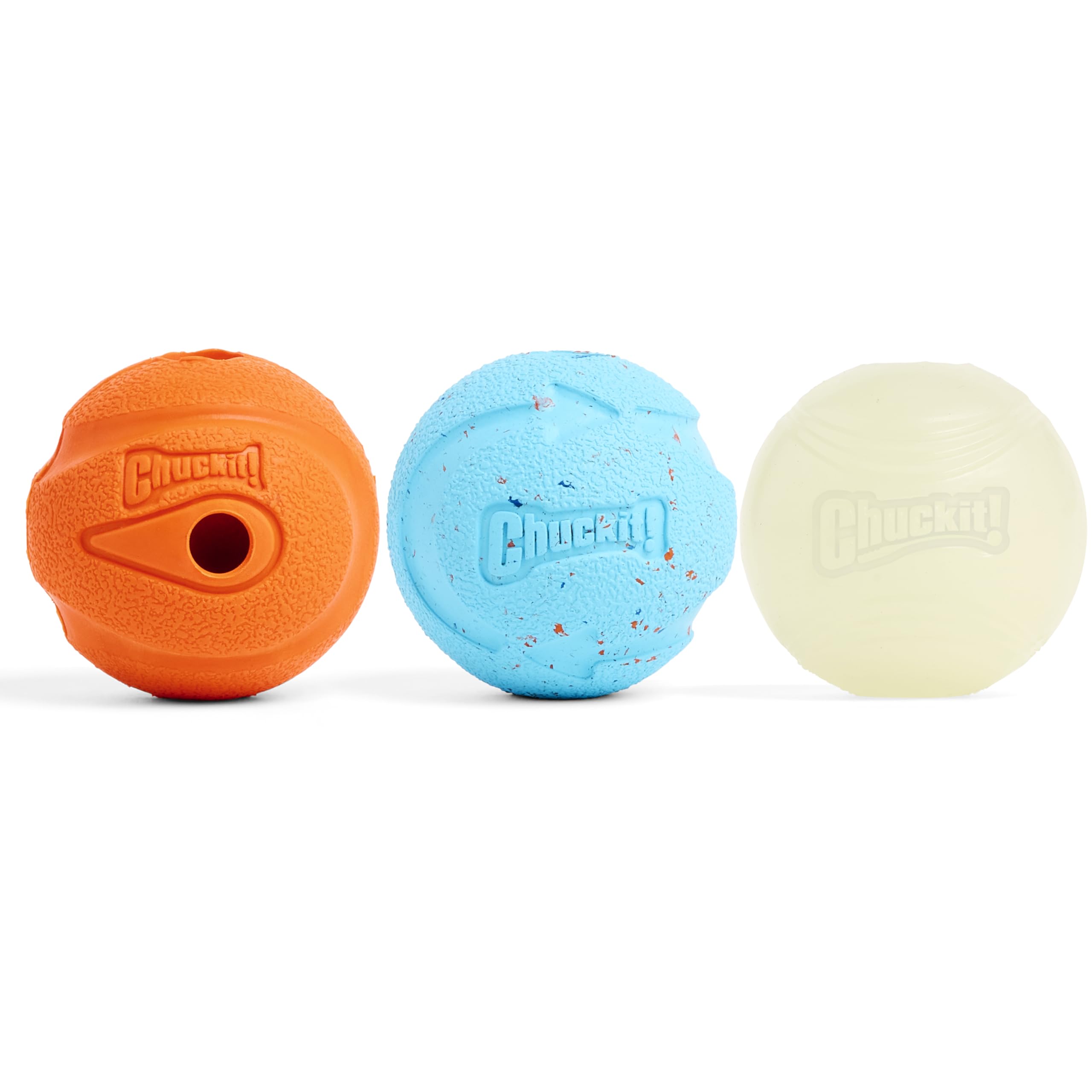 Chuckit! Fetch Medley 3 Pack - Max Glow, Rebounce, Whistler | Medium | Launcher Compatible