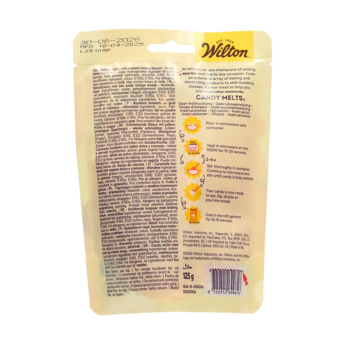 Wilton Candy Melts Orange - Sweet Creamy Flavour Melting Candy for Molding and Dipping | 125g