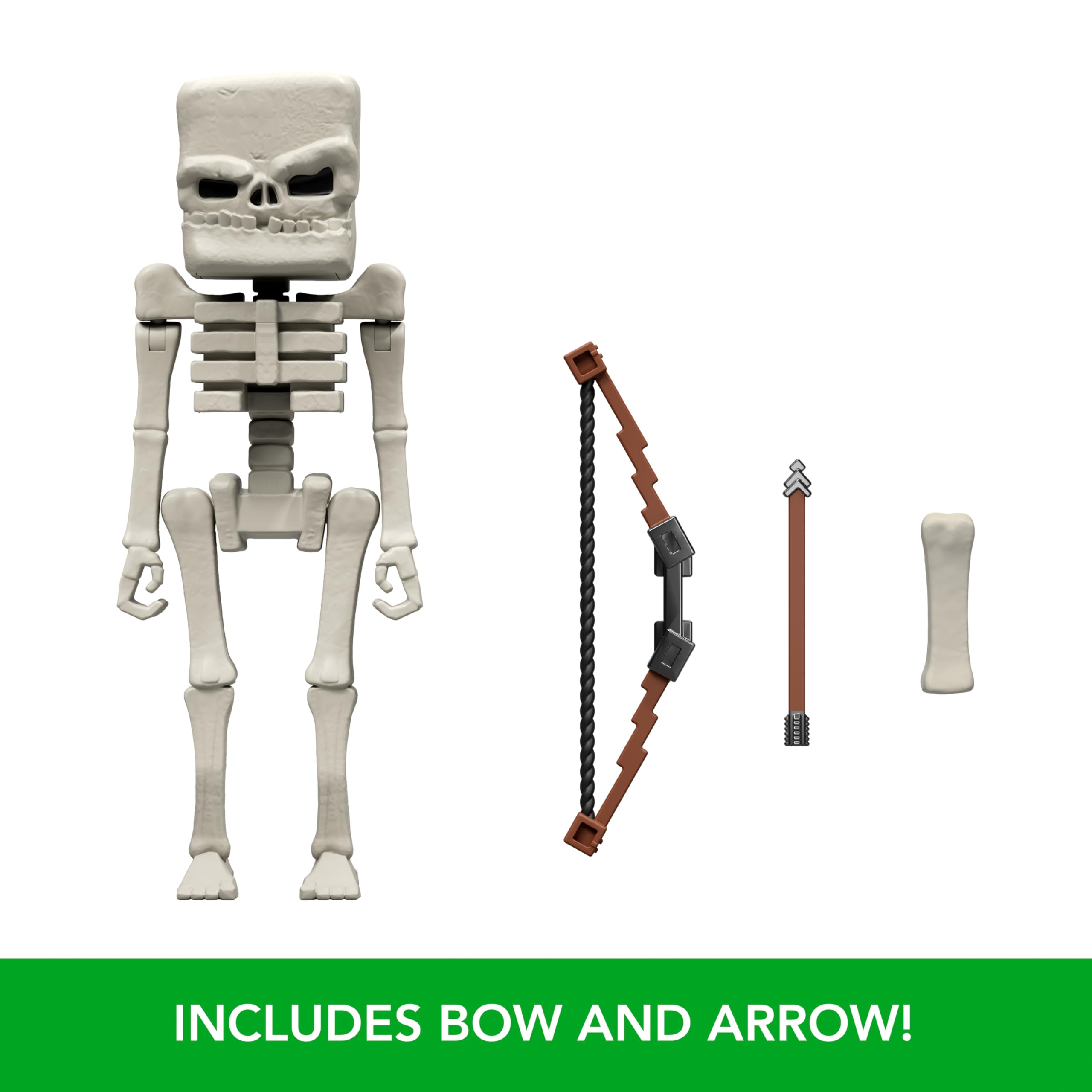 Minecraft Action Figure & Accessories Set - 4-inch Posable Skeleton by Mattel 6