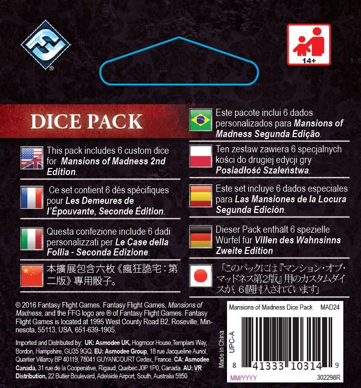 Fantasy Flight Games Mansions of Madness Second Edition Dice Pack Expansion 6