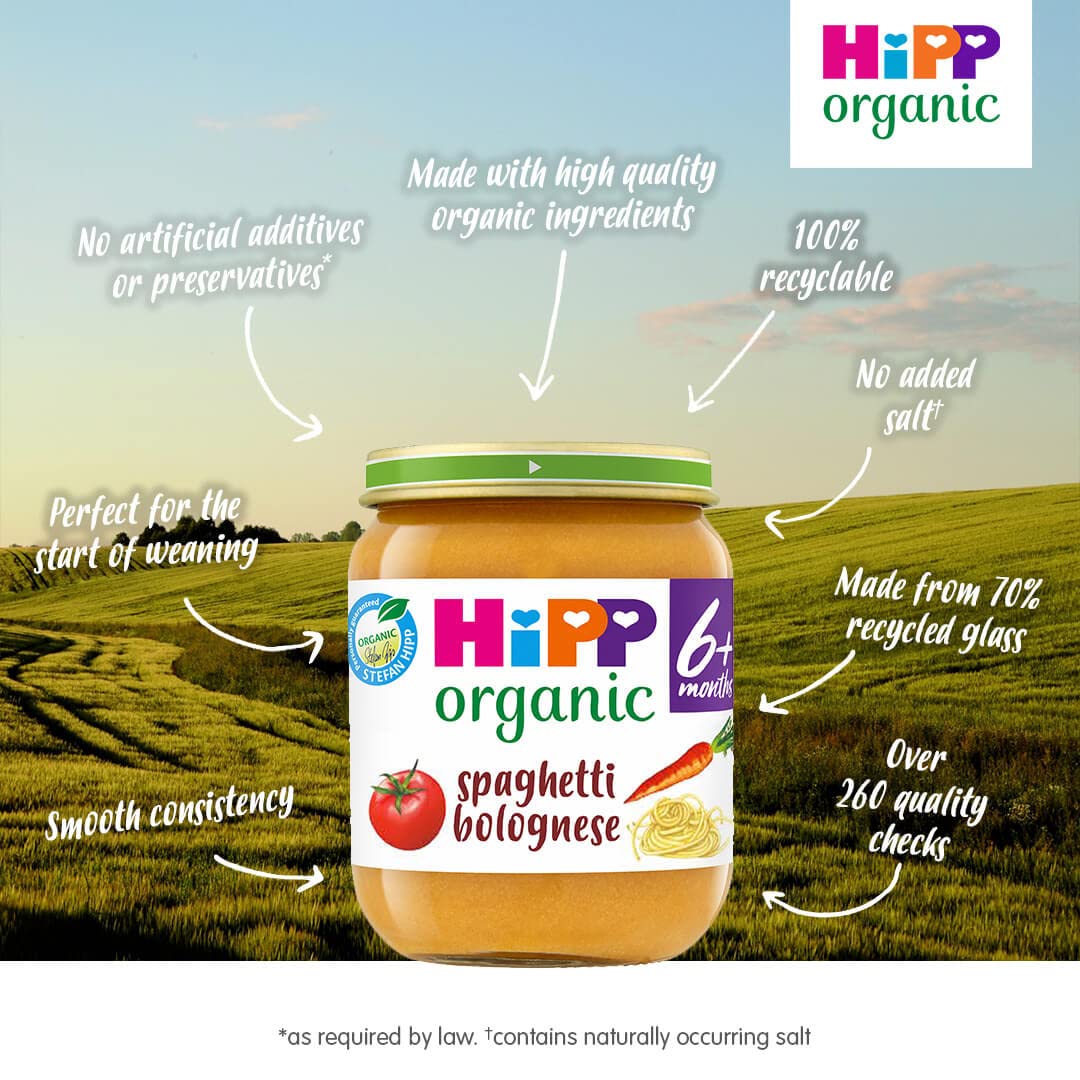 HiPP Organic Spaghetti Bolognese Baby Food Jar (6 x 125g) 5