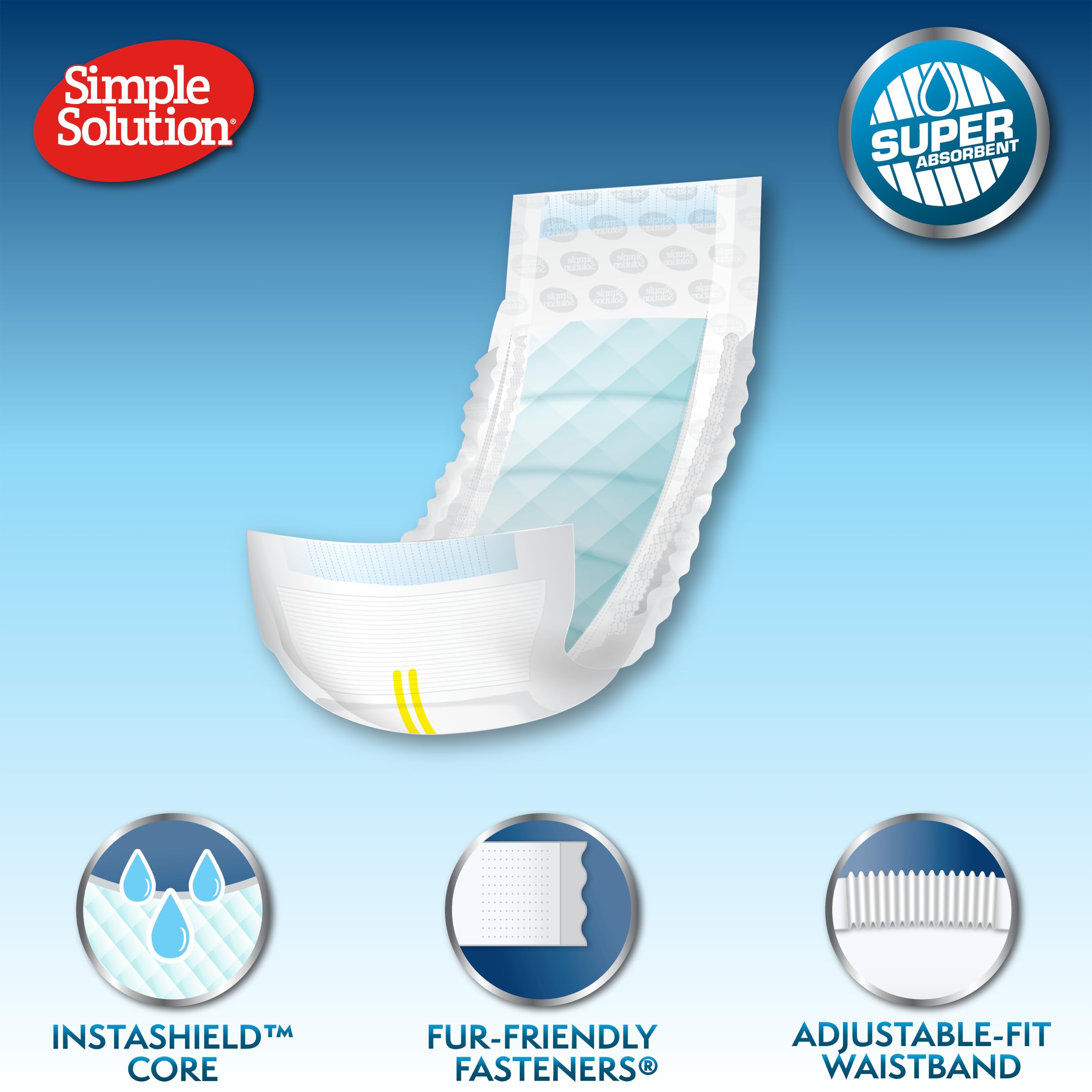 Simple Solution Disposable Male Dog Diapers - Large (22-34kg) | 12 Count