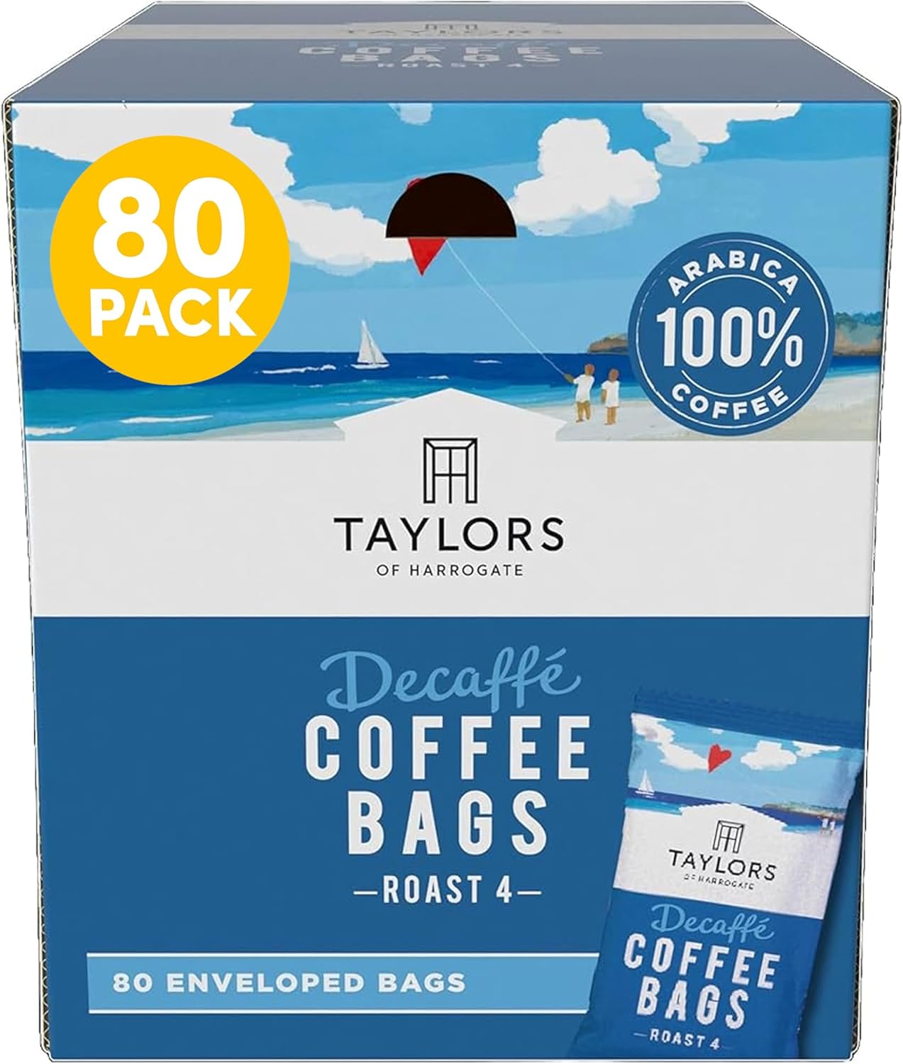 Taylors of Harrogate Decaffe Coffee Bags, 80 Enveloped Bags