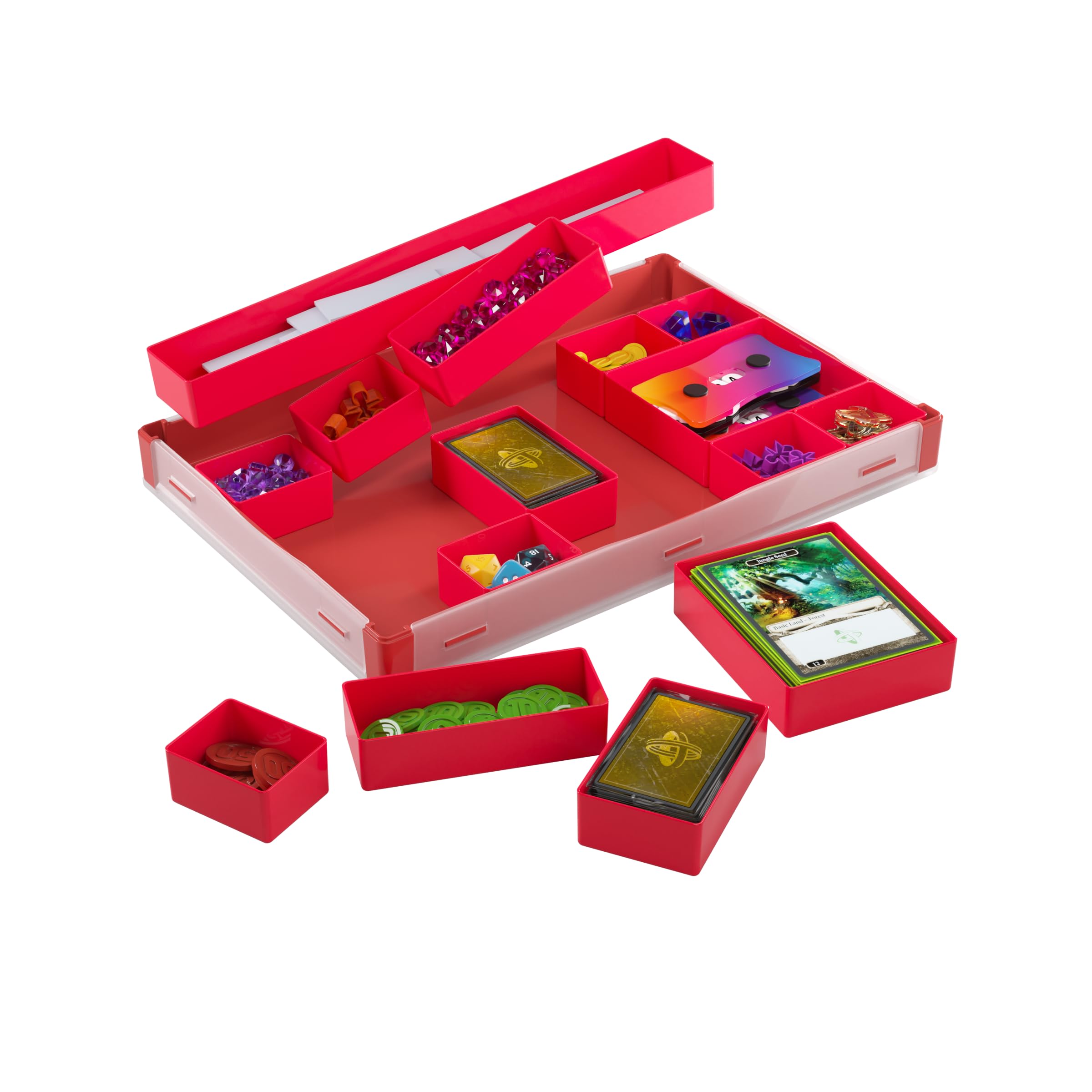 Gamegenic Token Silo XL Red - Board Game Storage with 15 Removable Compartments 7