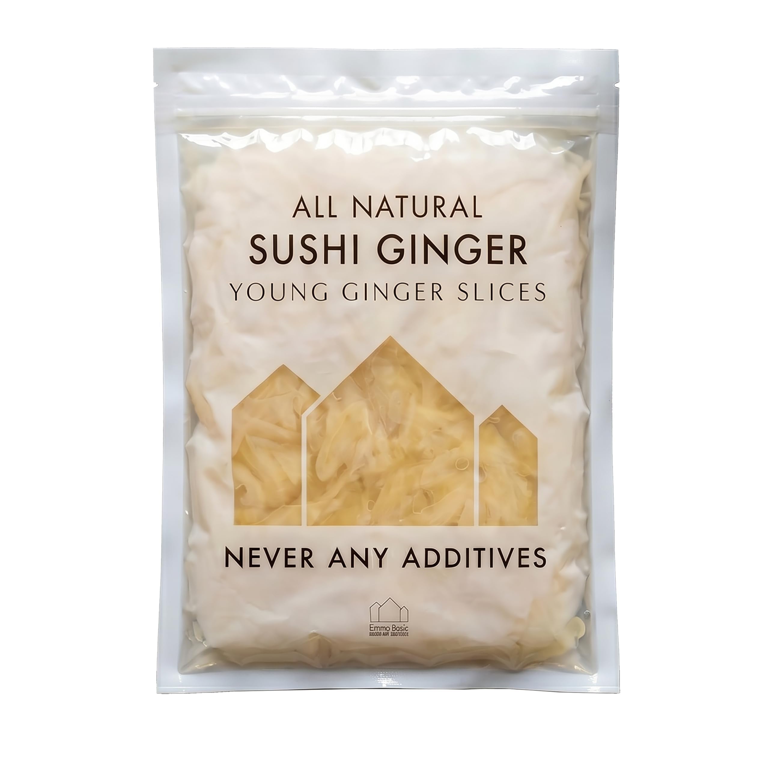 Emma Basic Sushi Ginger - 1Kg Bag | Sliced Young Ginger | Vegan, Gluten-Free