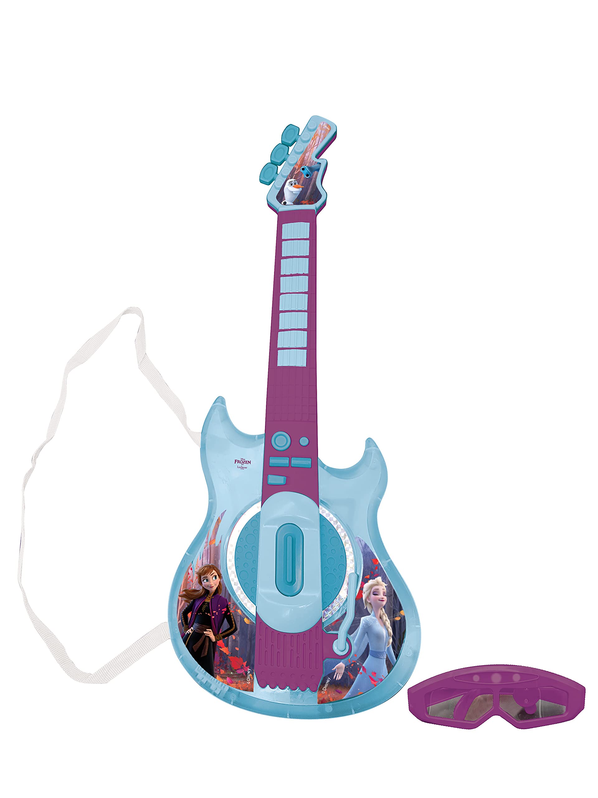 Lexibook Frozen Light-Up Electronic Guitar with Microphone - Musical Toy for Kids 3+