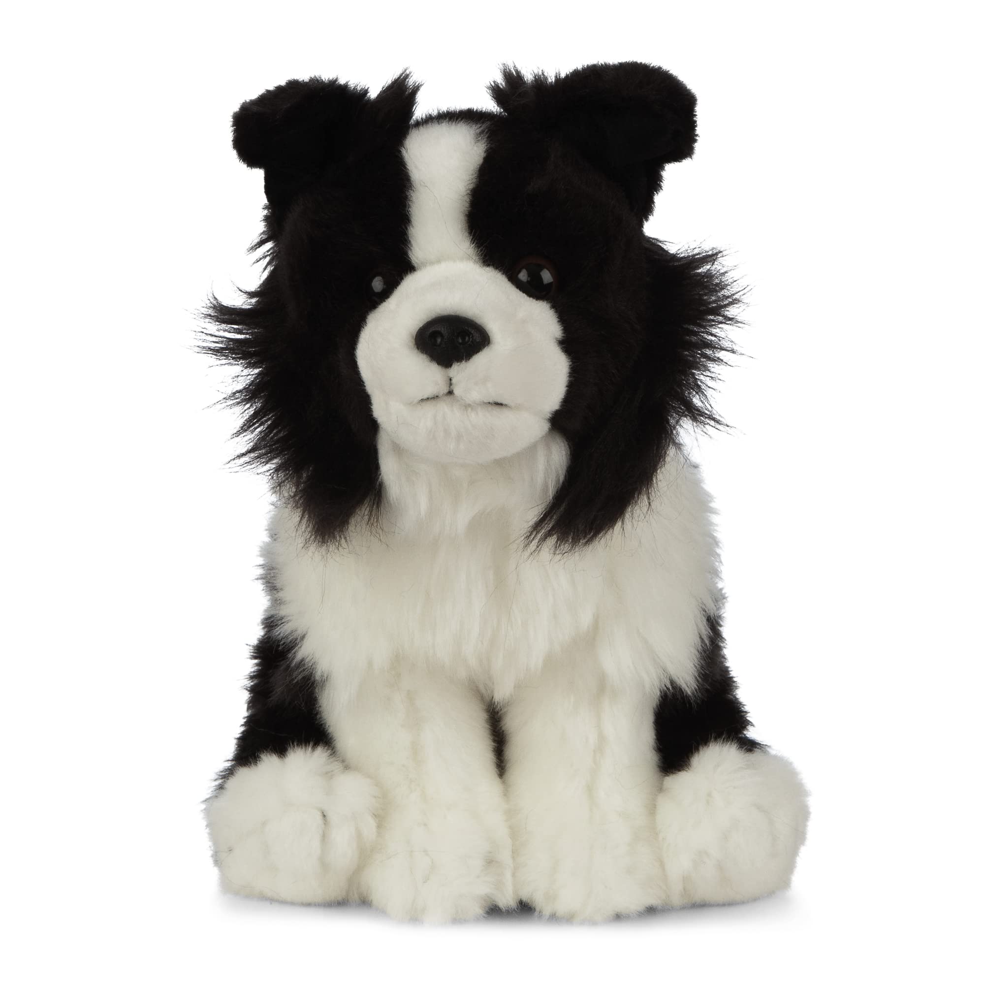 Living Nature Border Collie - Realistic Eco-Friendly Plush Dog Toy, 20cm