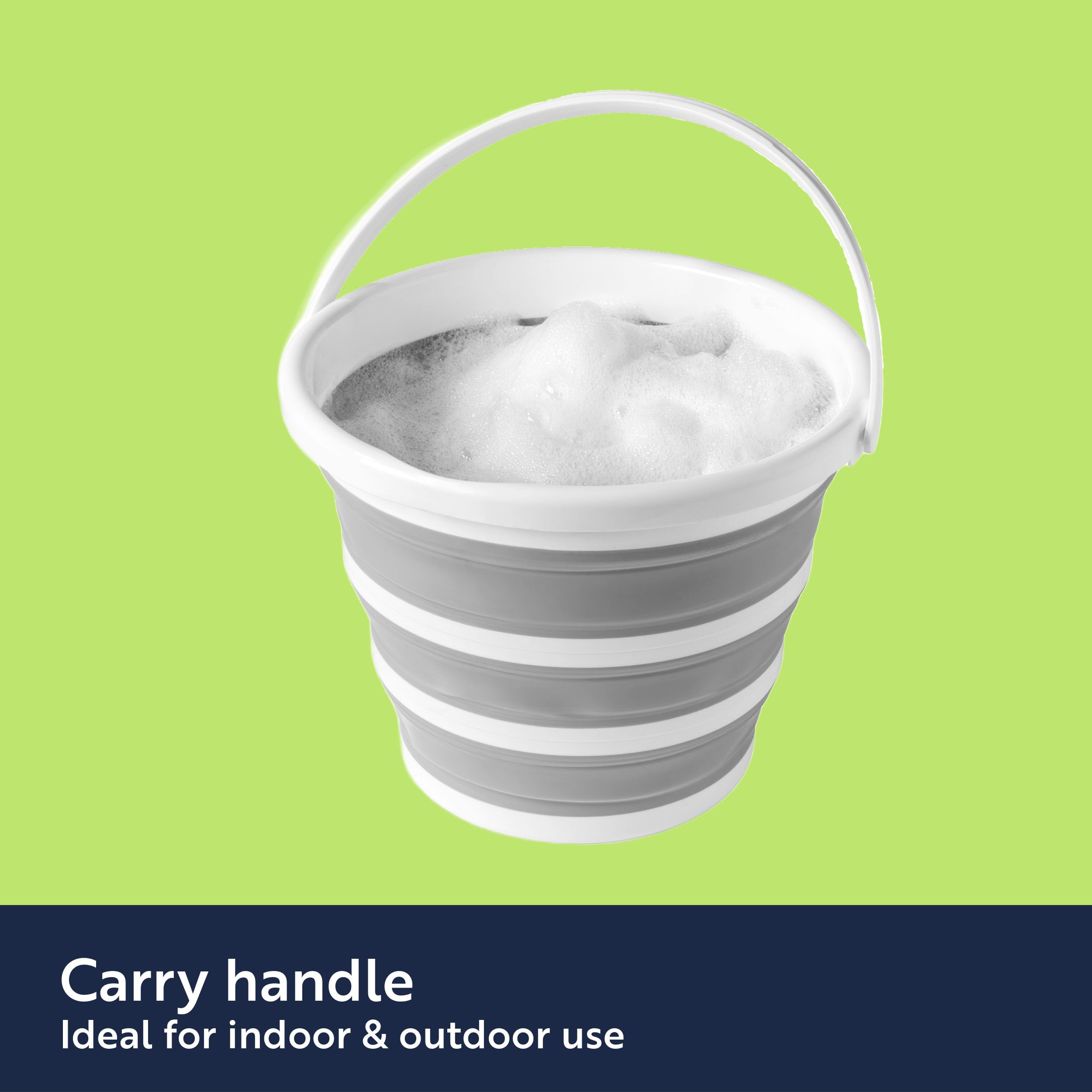 Beldray - Collapsible Bucket 10L Foldable Silicone Bucket with Sturdy Handle 11