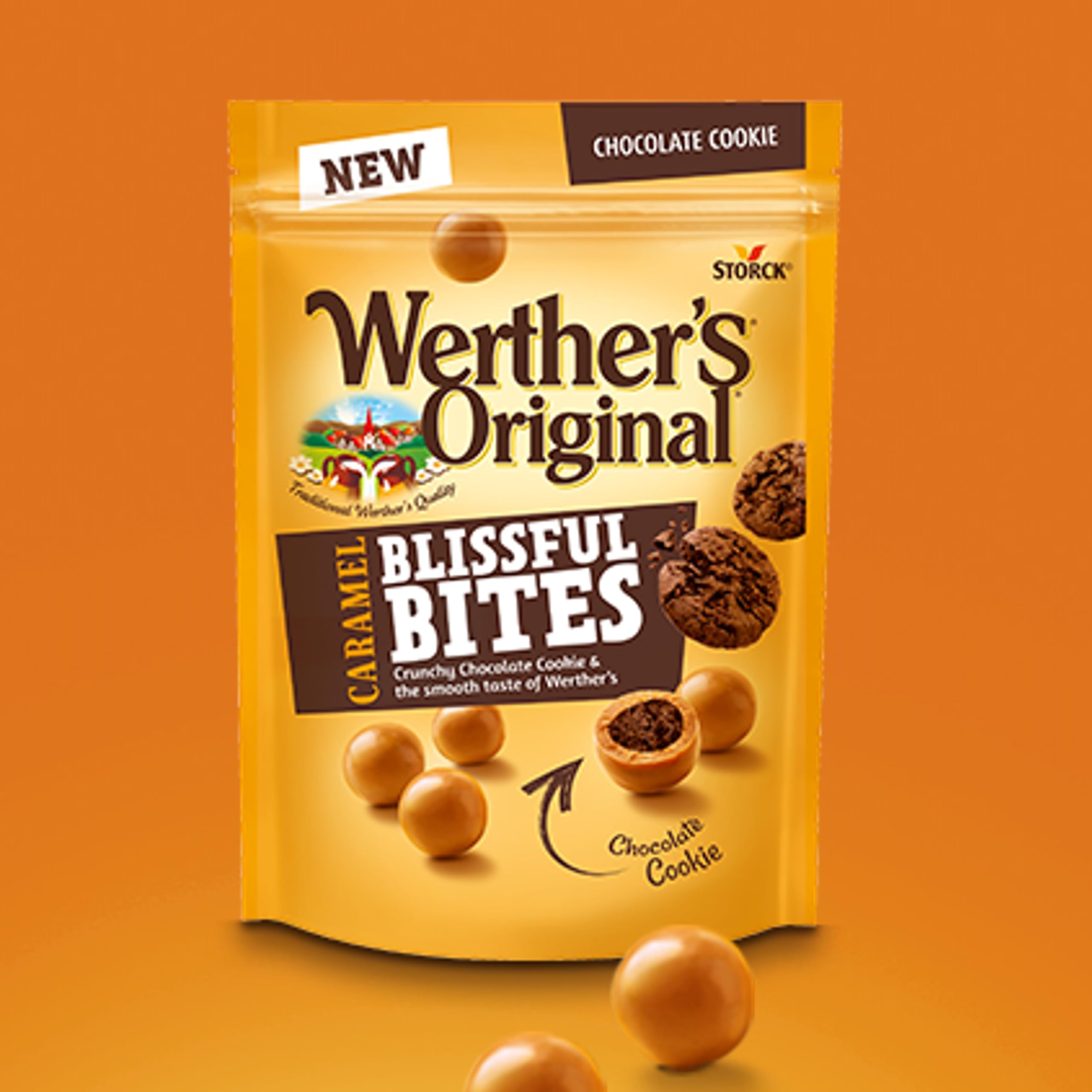 Werther's Original Caramel Blissful Bites, Süßes Karamell mit Cookie Crunch, Vegetarisch, 140g 4