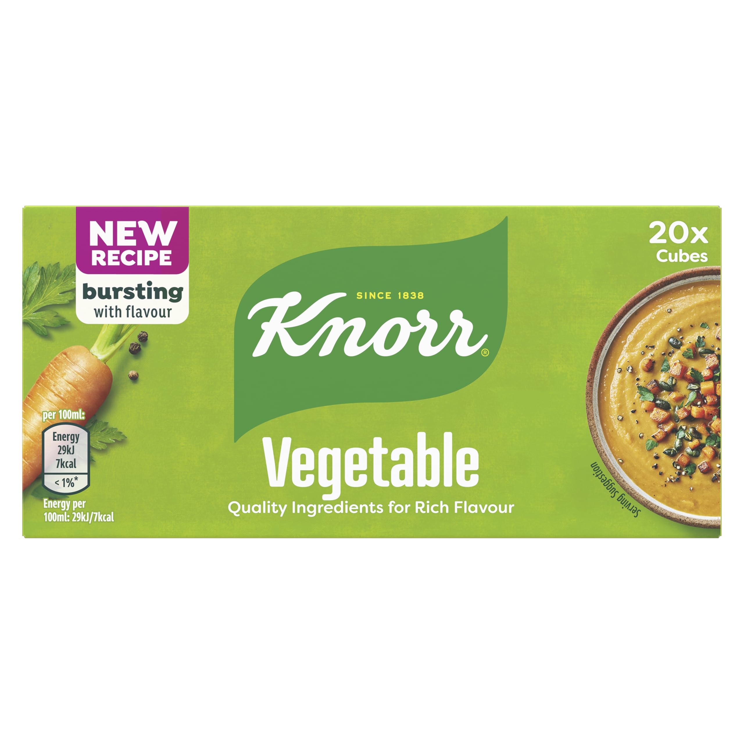 Knorr Vegetable Stock Cubes - Rich Flavour, Gluten-Free | 20 x 10 g