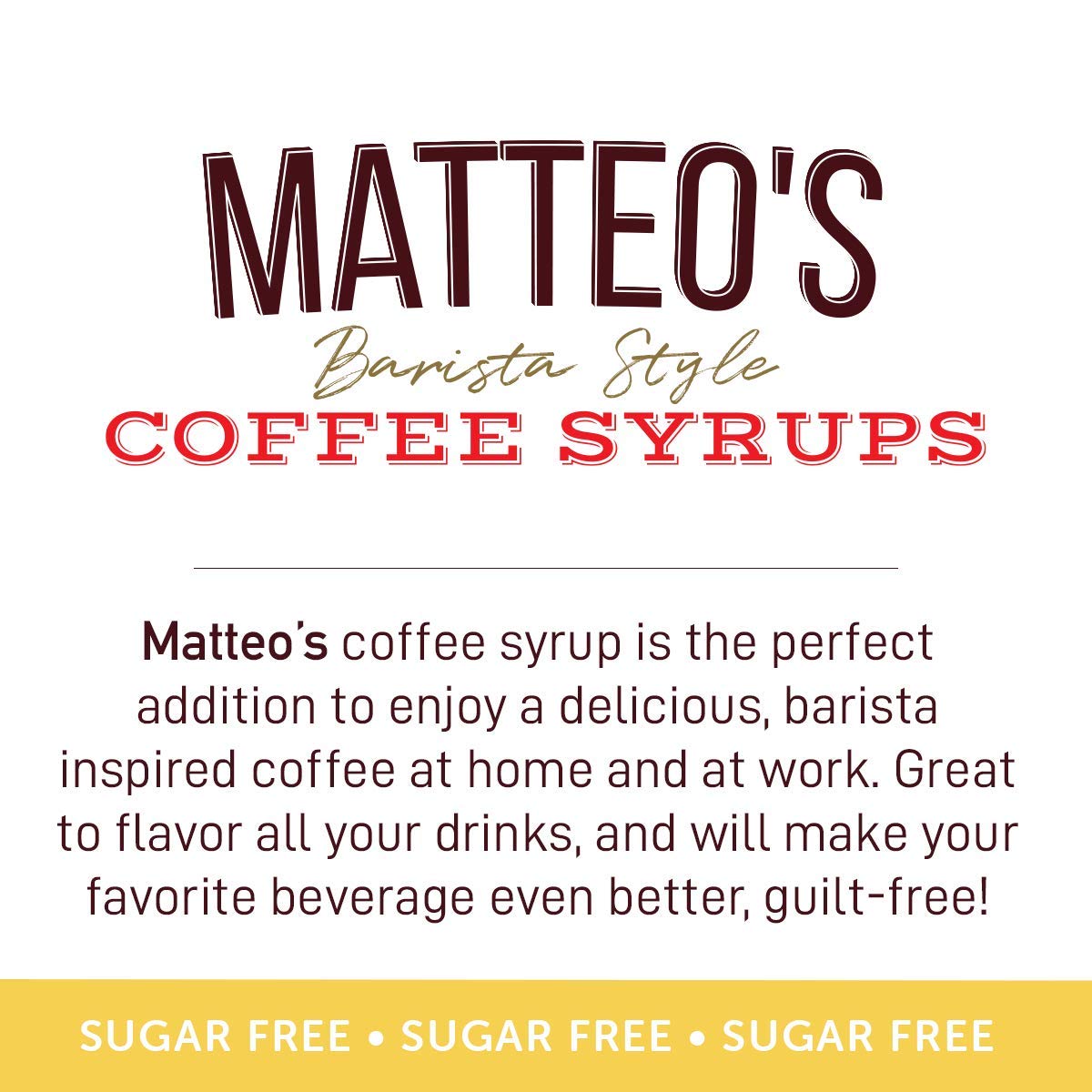 Matteo's Sugar Free Coffee Syrup - Caramel Flavor | 0 Calories, 0 Carbs | 750 ml 7