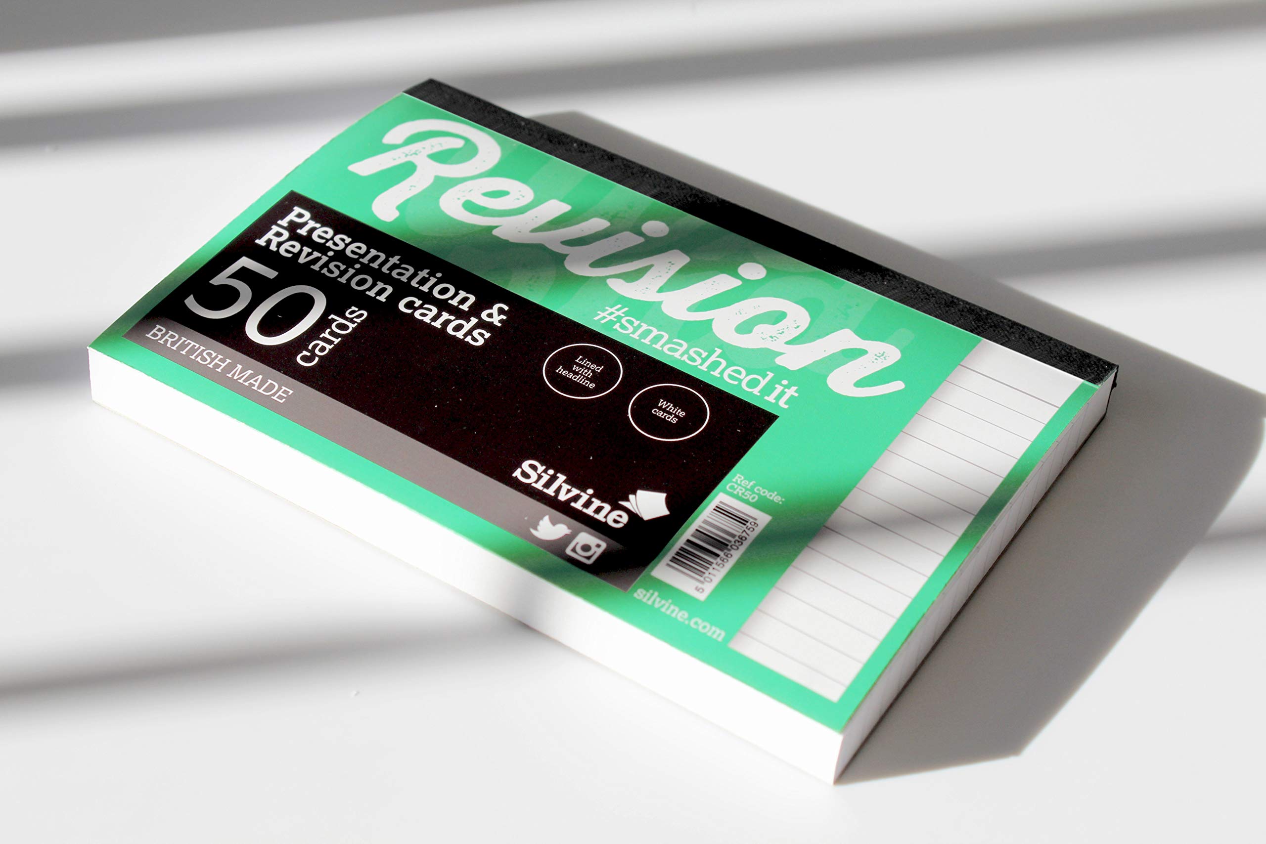 Luxpad A6 Gluebound Revision & Presentation Cards - White. 50 Lined Cards Per Pad (6x4") 2
