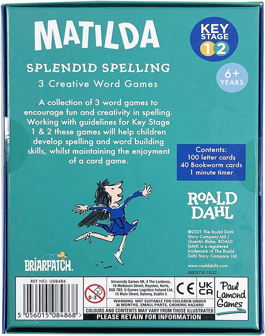 Roald Dahl Matilda Splendid Spelling Educational Card Game 3