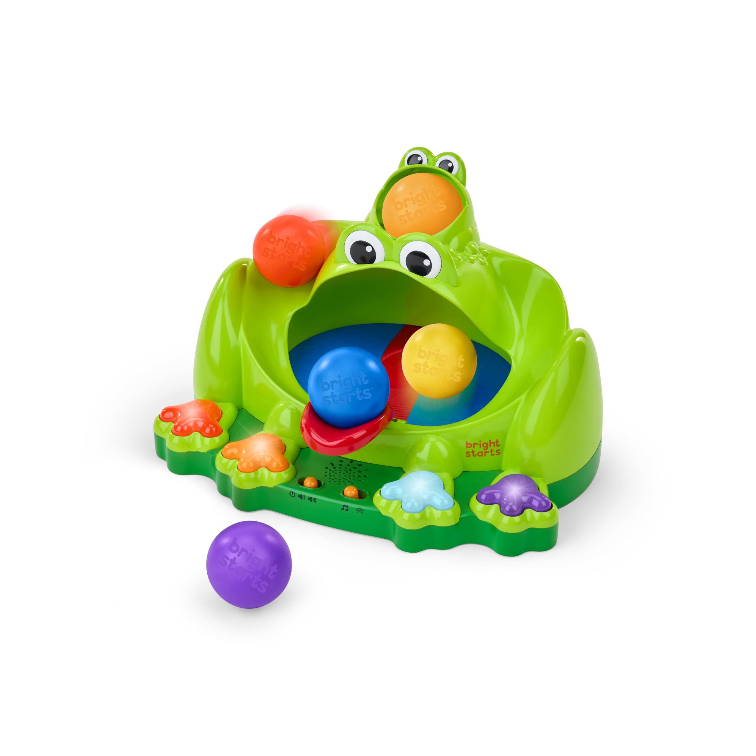 Bright Starts Poppin' Ball Frog Toy - Interactive Ball Play for Babies 6M+