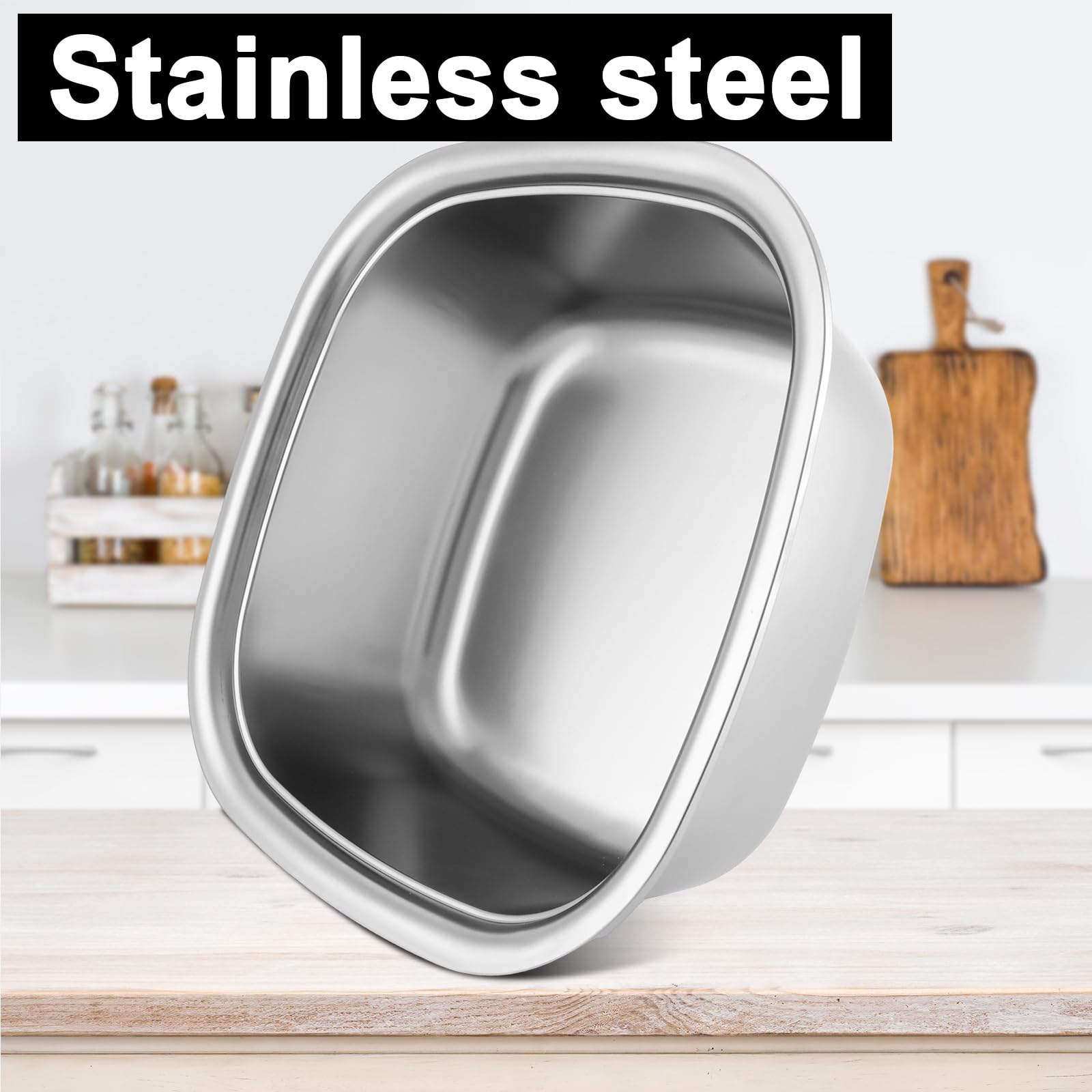 ASelected Stainless Steel Washing Up Bowl - 34x34x13cm Square Basin | Durable 304 Steel 3