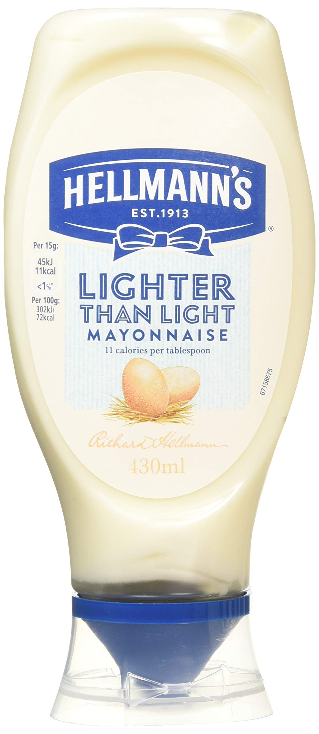 Hellmann's Lighter than Light Mayonnaise - 100%% Recycled Plastic Bottle